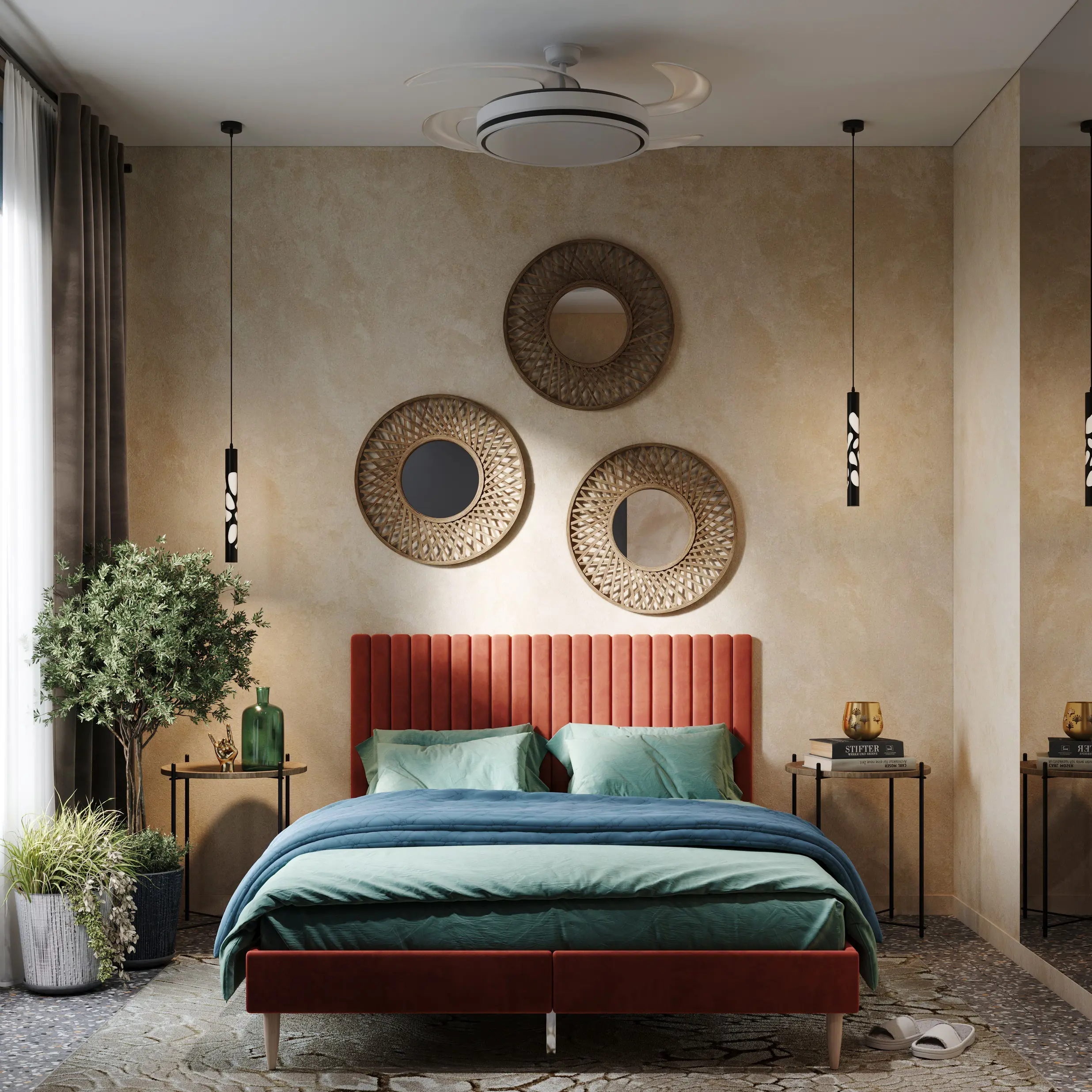 Зеркало декоративное настенное Inspire Rosage круглое D60 см цвет бежевый - 7