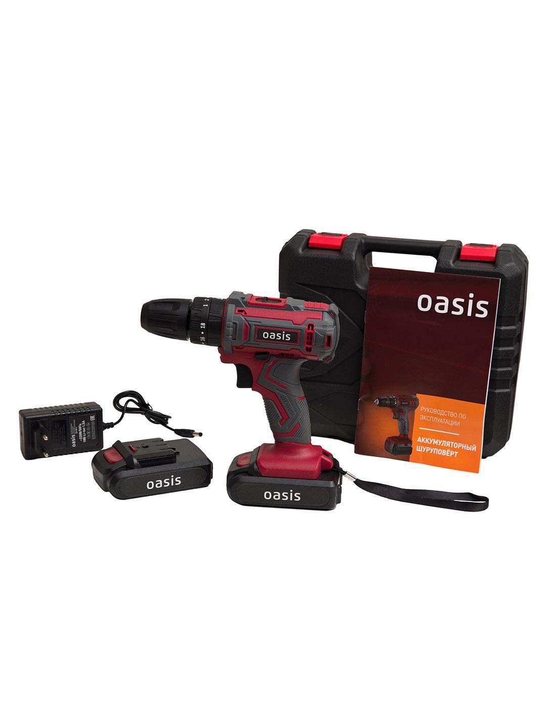 Изображение товара Дрель-шуруповерт аккумуляторная ударная Oasis ASU-18S (J), 18 В Li-Ion 2x2 Ач