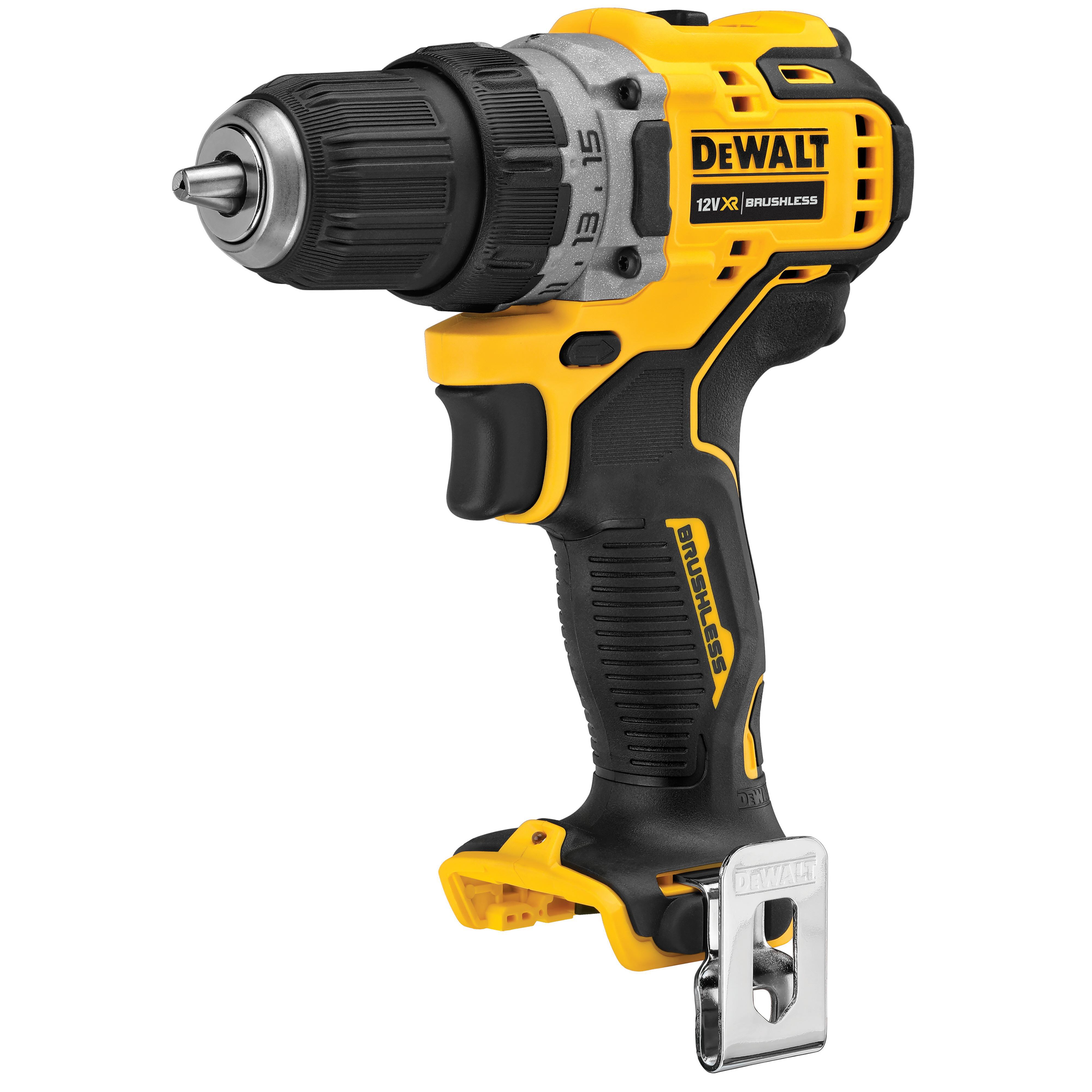 Изображение товара Дрель-шуруповерт аккумуляторная бесщёточная Dewalt DCD701N-XJ, 10.8 В Li-Ion без АКБ и ЗУ Изображение товара Дрель-шуруповерт аккумуляторная бесщёточная Dewalt DCD701N-XJ, 10.8 В Li-Ion без АКБ и ЗУ