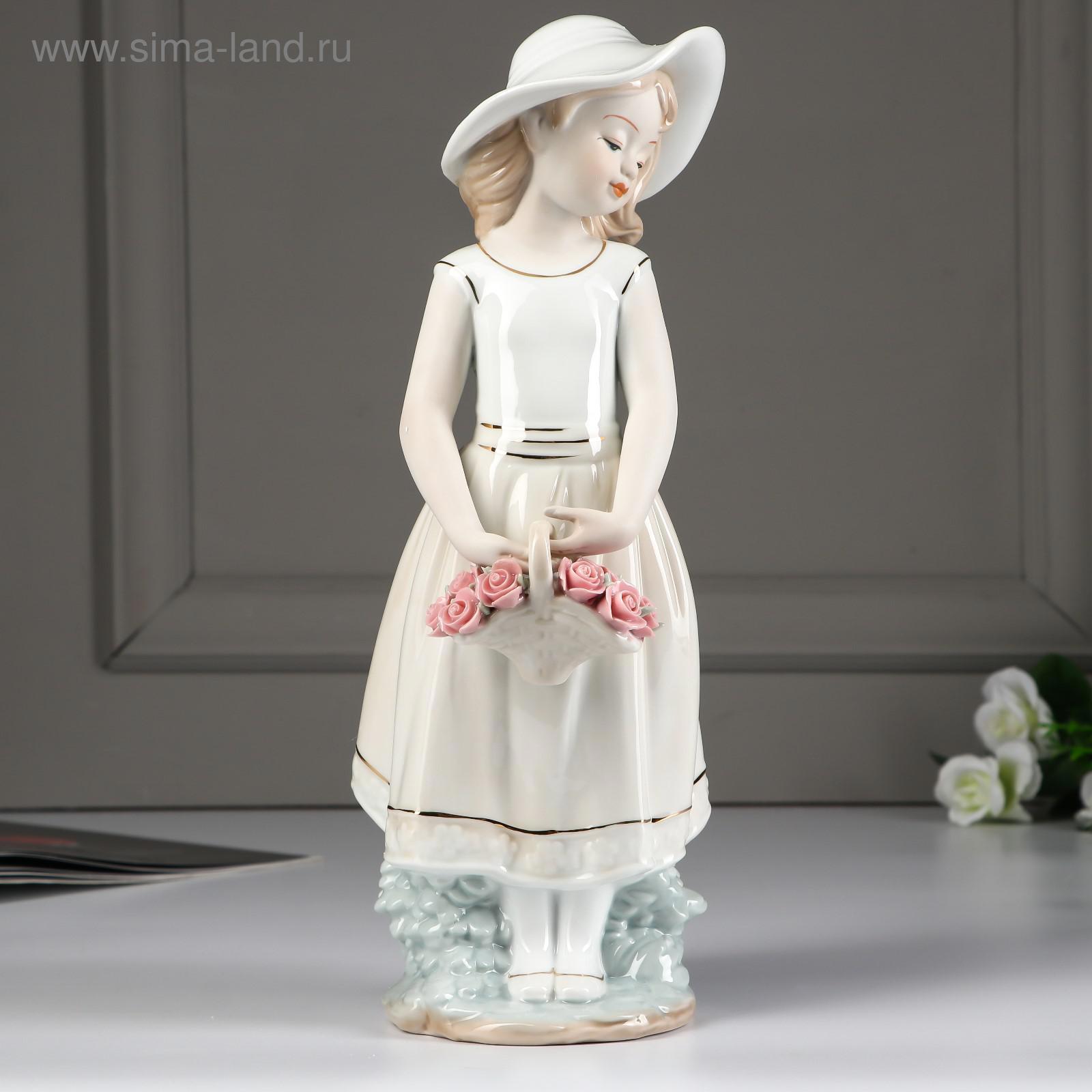 Изображение товара Сувенир "Девочка с корзинкой роз" 32x14x12 см