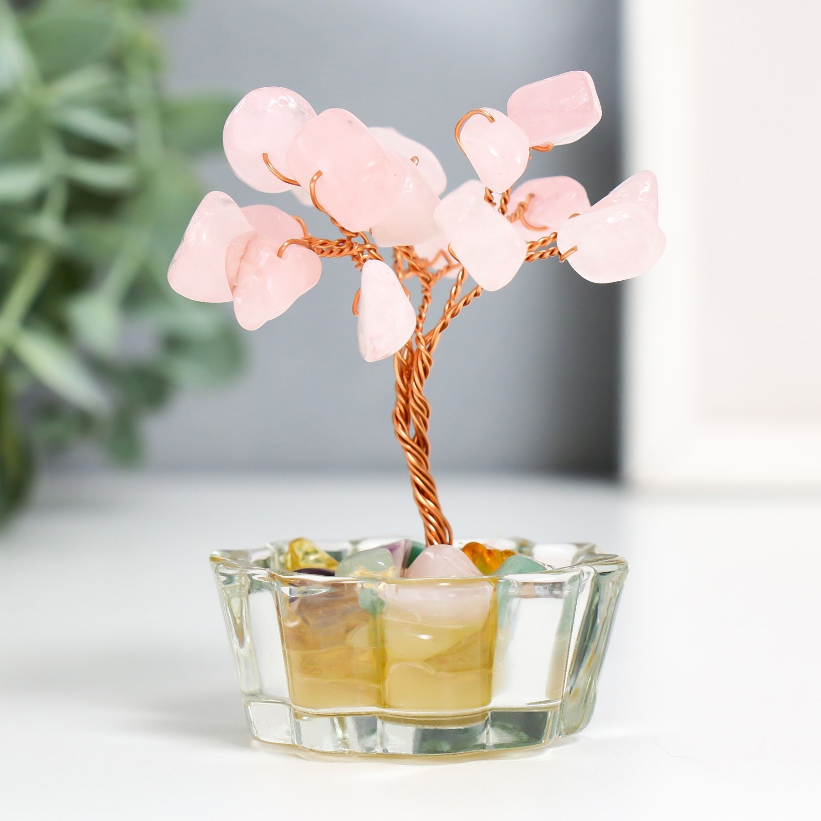 Изображение товара Сувенир "Денежное дерево в стекле" 18 камней 8.5x5x5 см