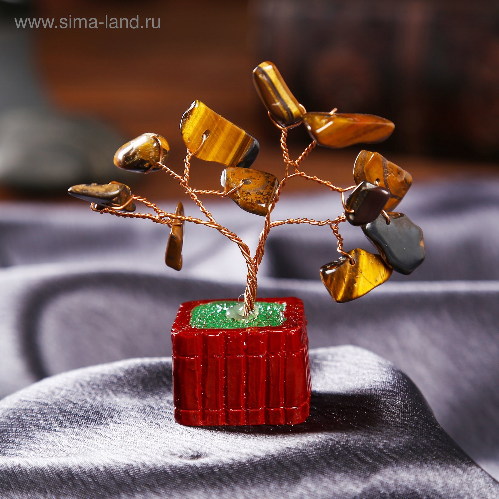 Изображение товара Сувенир бонсай Денежное дерево с тигровыми кристаллами, 12 шт