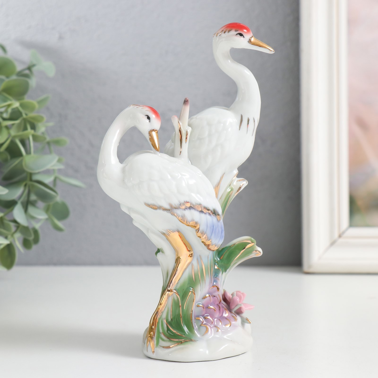 Изображение товара Сувенир "Два журавля в камышах" 16 см