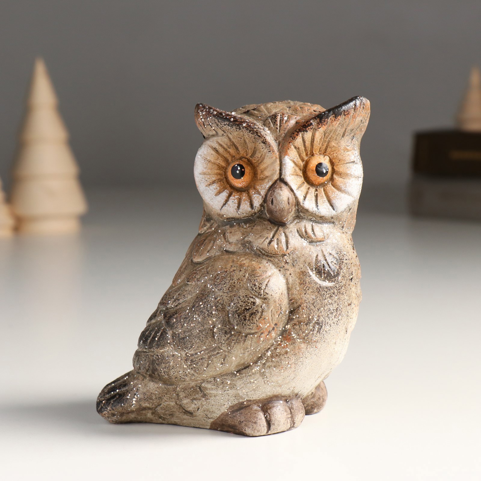 Изображение товара Декоративная фигура SIMALAND Древесный филин 10x7x11,2 см