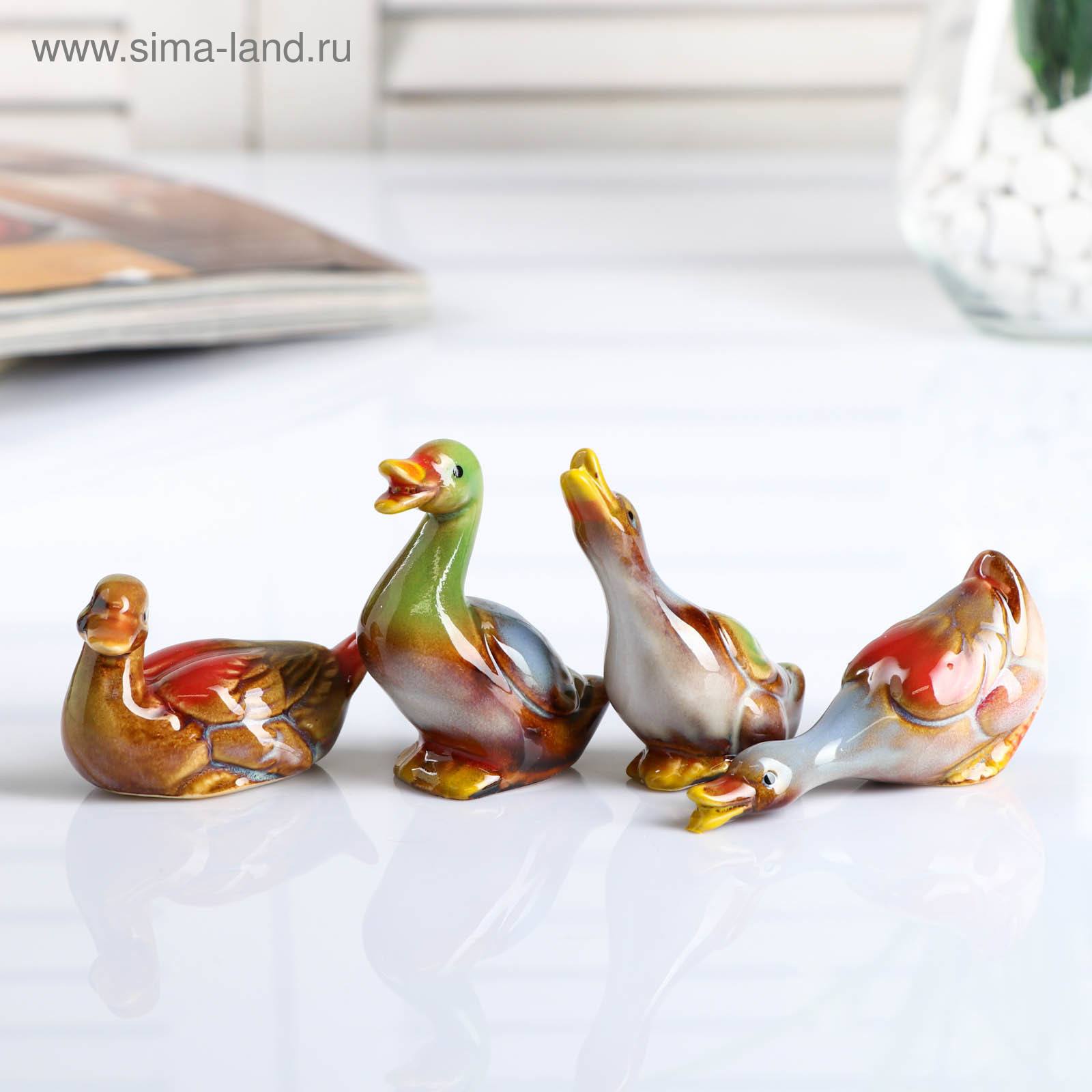 Изображение товара Сувенир "Уточки" набор 4 шт 7x5.5x3 см