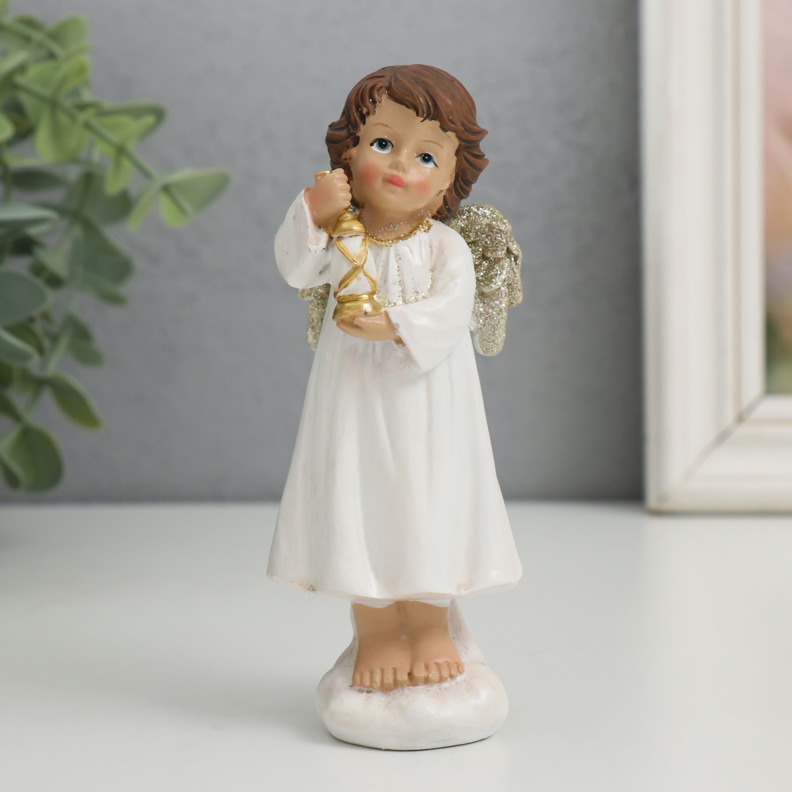 Изображение товара Ангелочек с фонариком 4x4x13 см SIMALAND – декоративная фигура