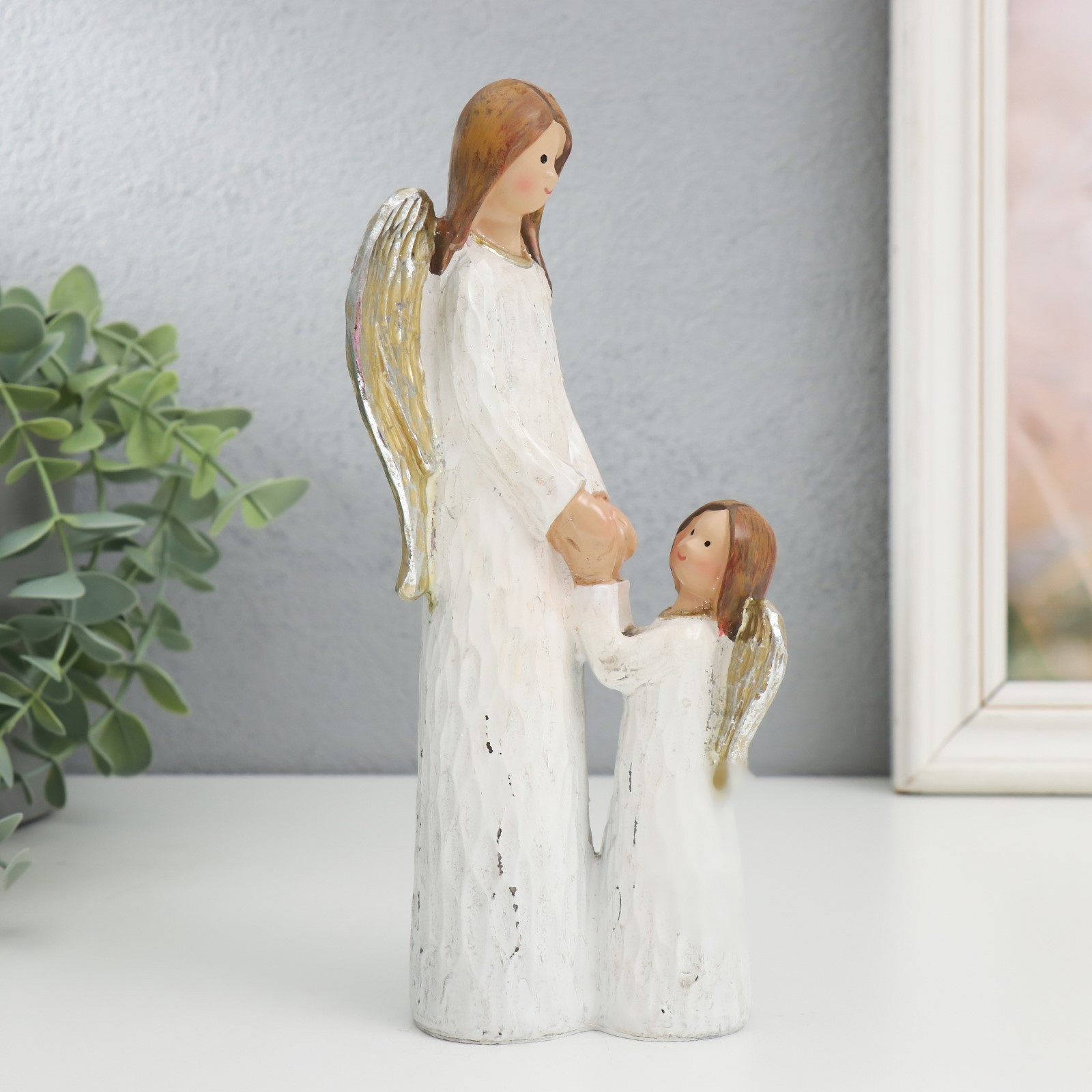 Изображение товара Сувенир "Ангелочки - мама и дочка" беж 6.7x9x20.3 см