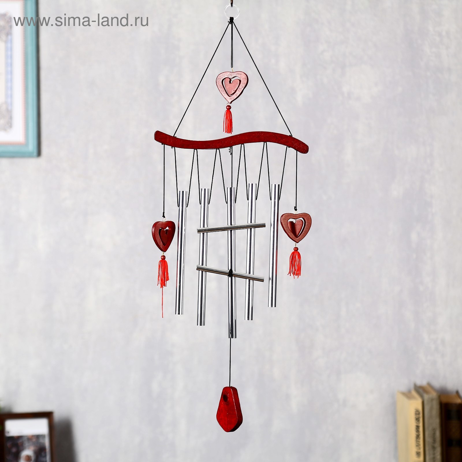 Изображение товара Музыка ветра "Двойное сердце" 7 трубок 72x19 см