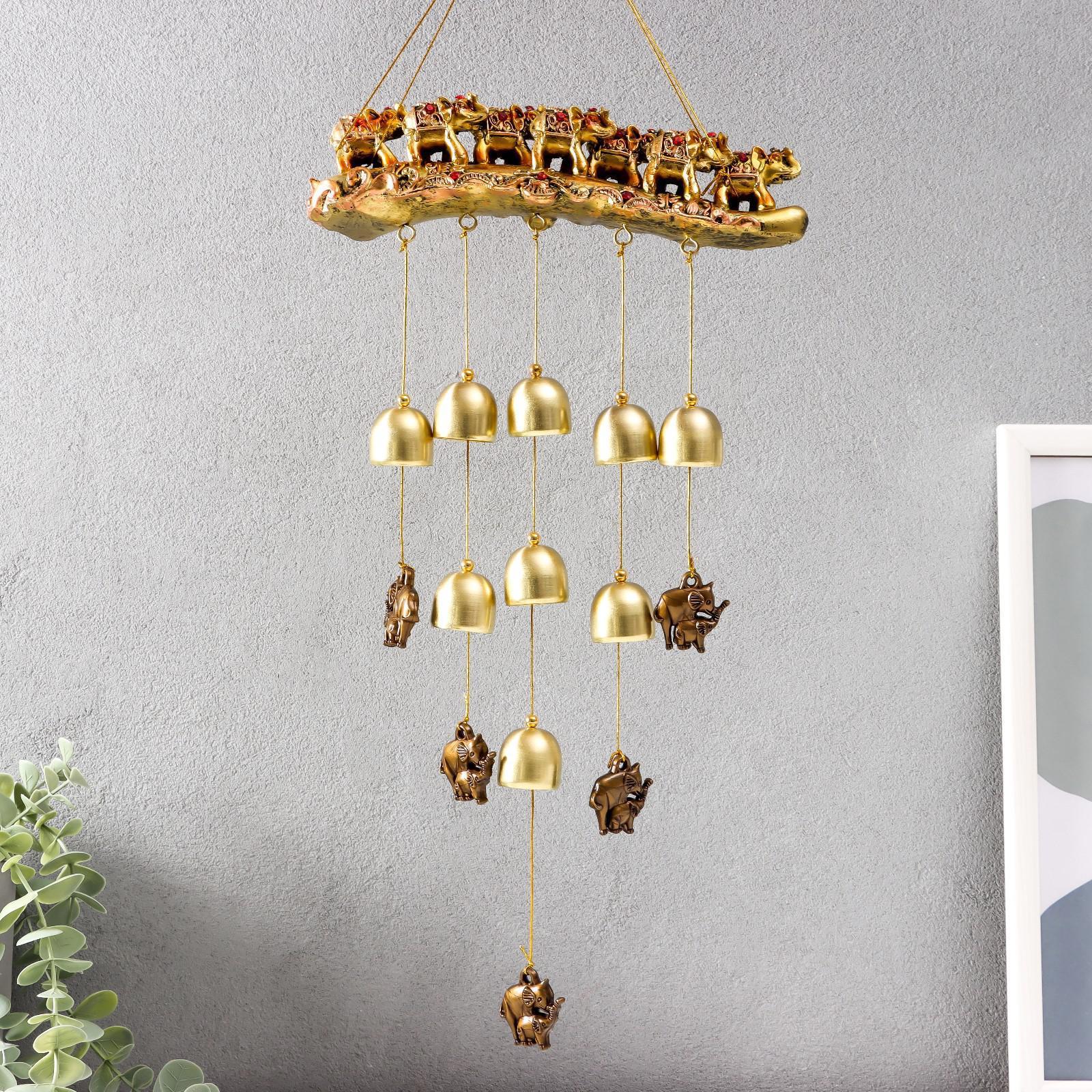 Изображение товара Музыка ветра "Семь слонов на бивне" 9 колокольчиков 44x21 см