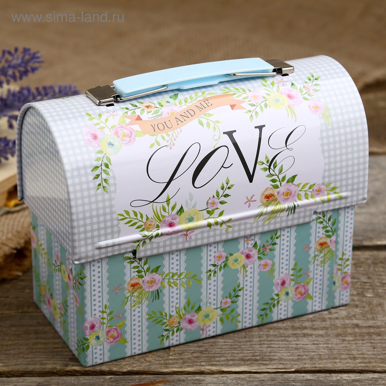 Изображение товара Копилка-сундучок Цветы Любовь 13,2x17x8,5 см