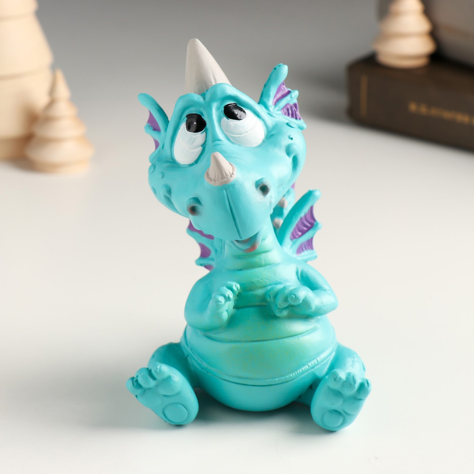 Изображение товара Копилка Голубой лунный дракоша 9x7,8x12 см