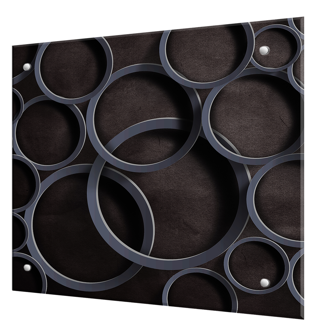 Изображение товара Защитный экран Borntoprint Кольца 60x55x0.4 см закаленное стекло цвет прозрачный