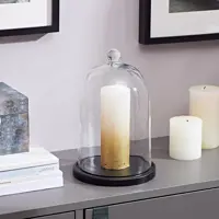 Изображение товара Колпак с подставкой Родрик из стекла 25 см прозрачный современный стиль