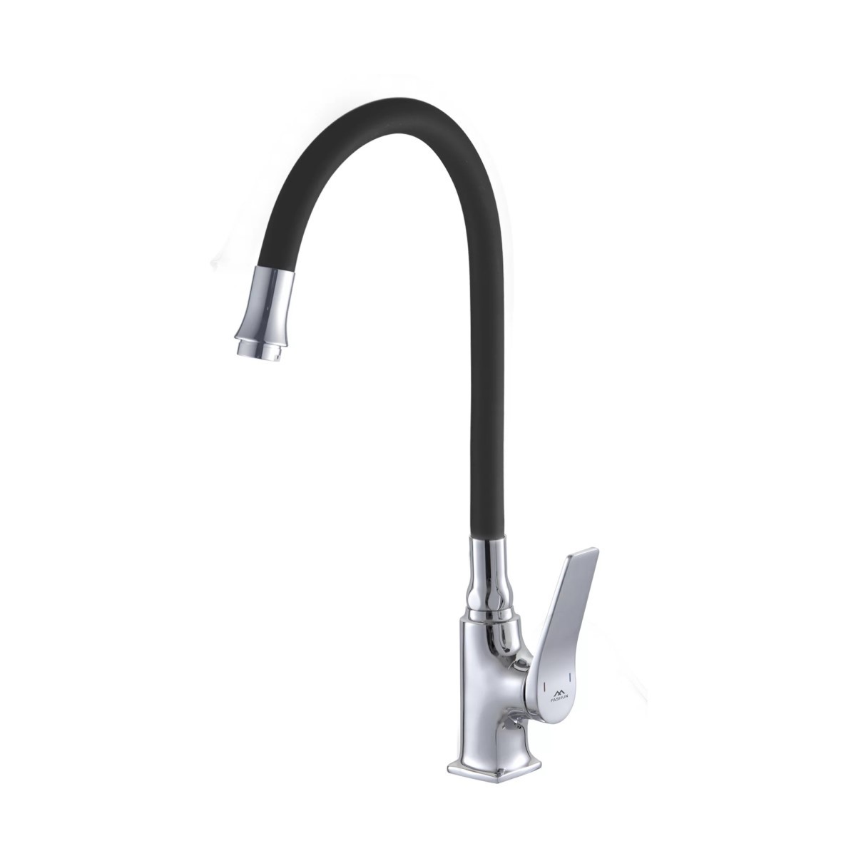 Изображение товара Смеситель для кухни однорычажный Fashun A4186-7 излив 26.5 см цвет черный/хром