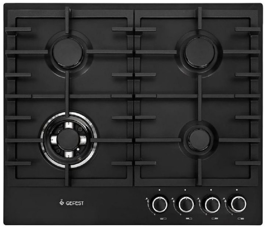 Изображение товара Газовая варочная панель Gefest ПВГ 1214-01 К2 4 конфорки черный матовый