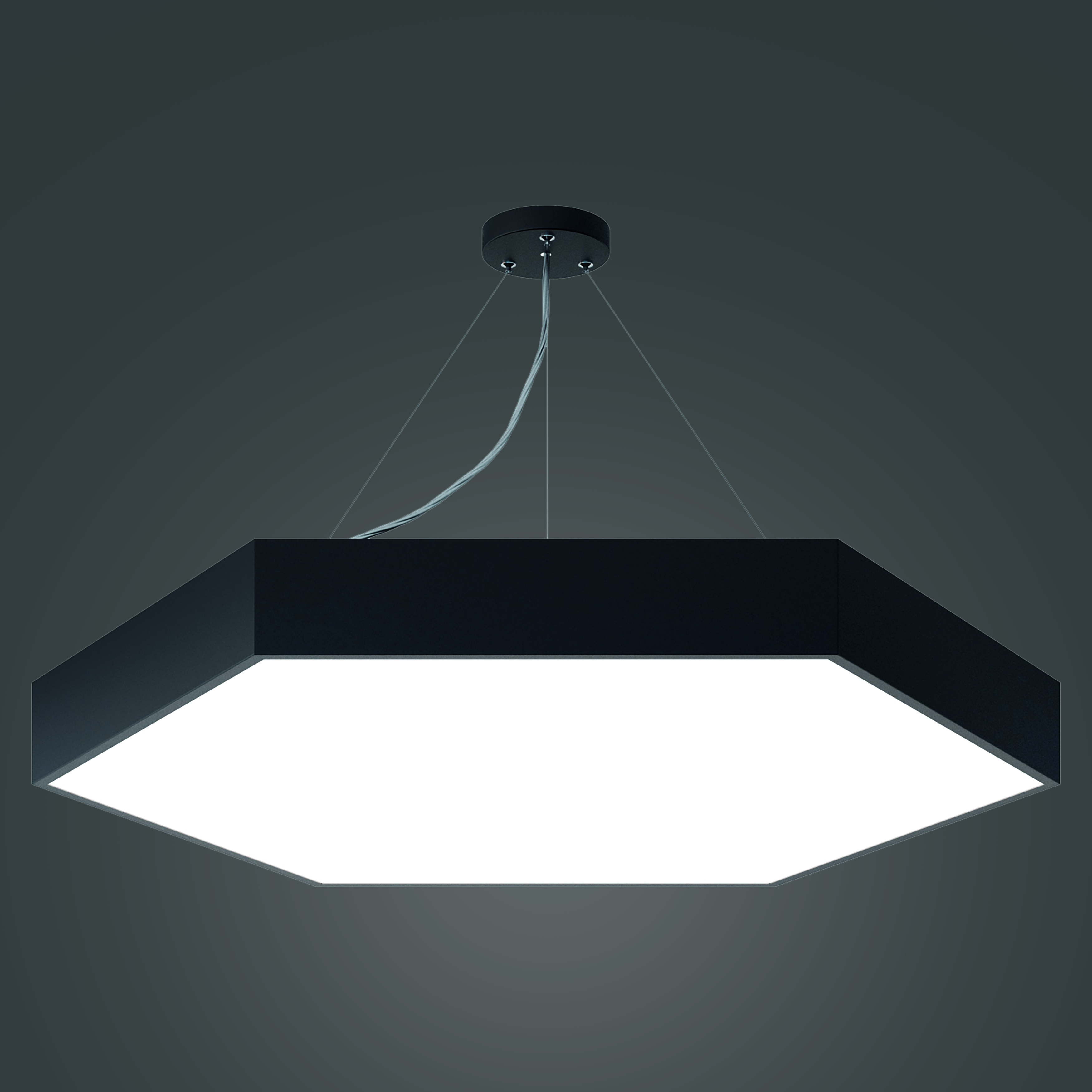 Изображение товара Светильник подвесной светодиодный «Geometria» Hexagon 5 м² нейтральный белый свет 66 Вт цвет черный