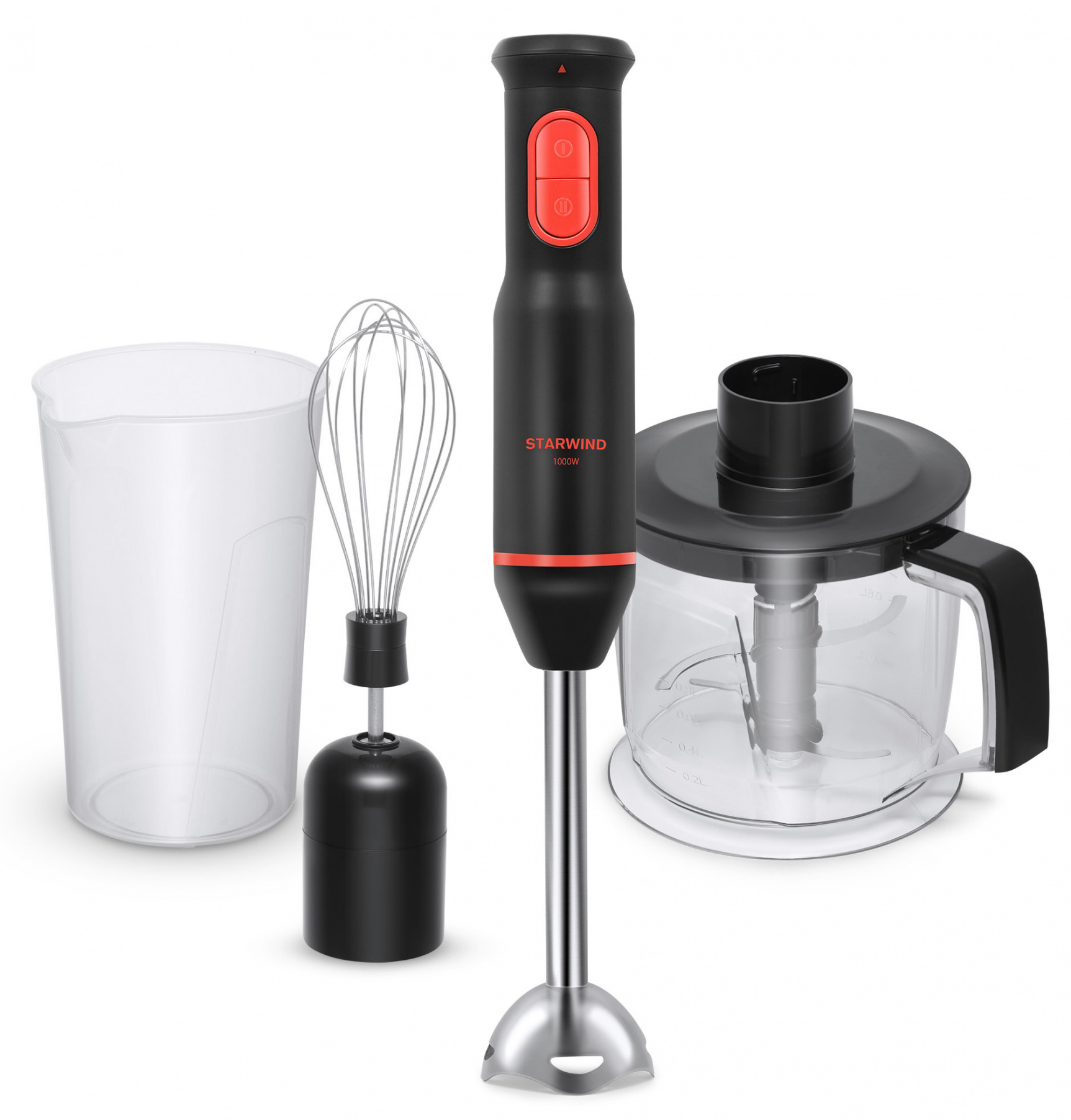 Изображение товара Погружной блендер Starwind SBP2300b красный мощность 1000Вт one speed