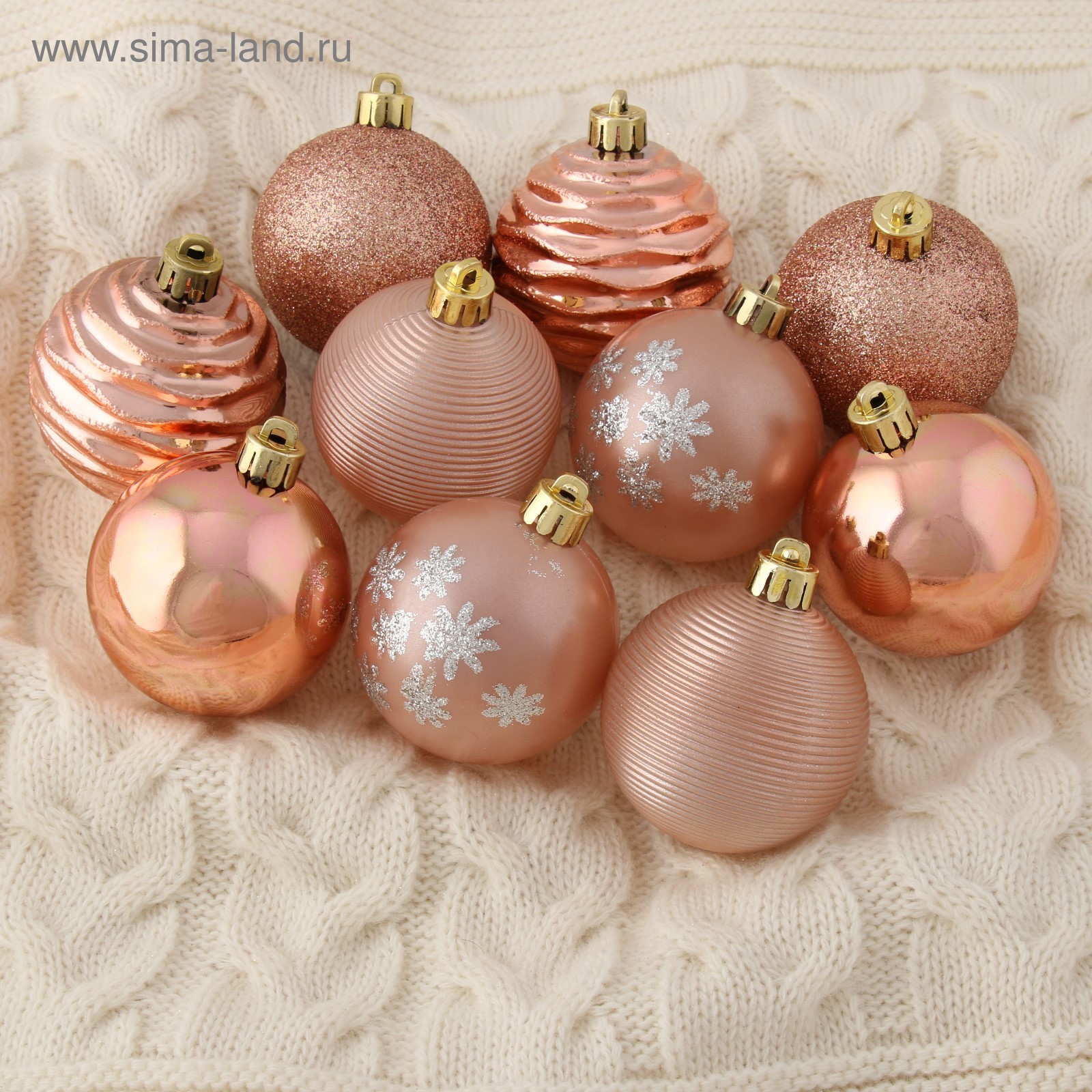 Изображение товара Набор елочных шаров Зимнее волшебство 30 шт розовый диаметр 6 см пластик