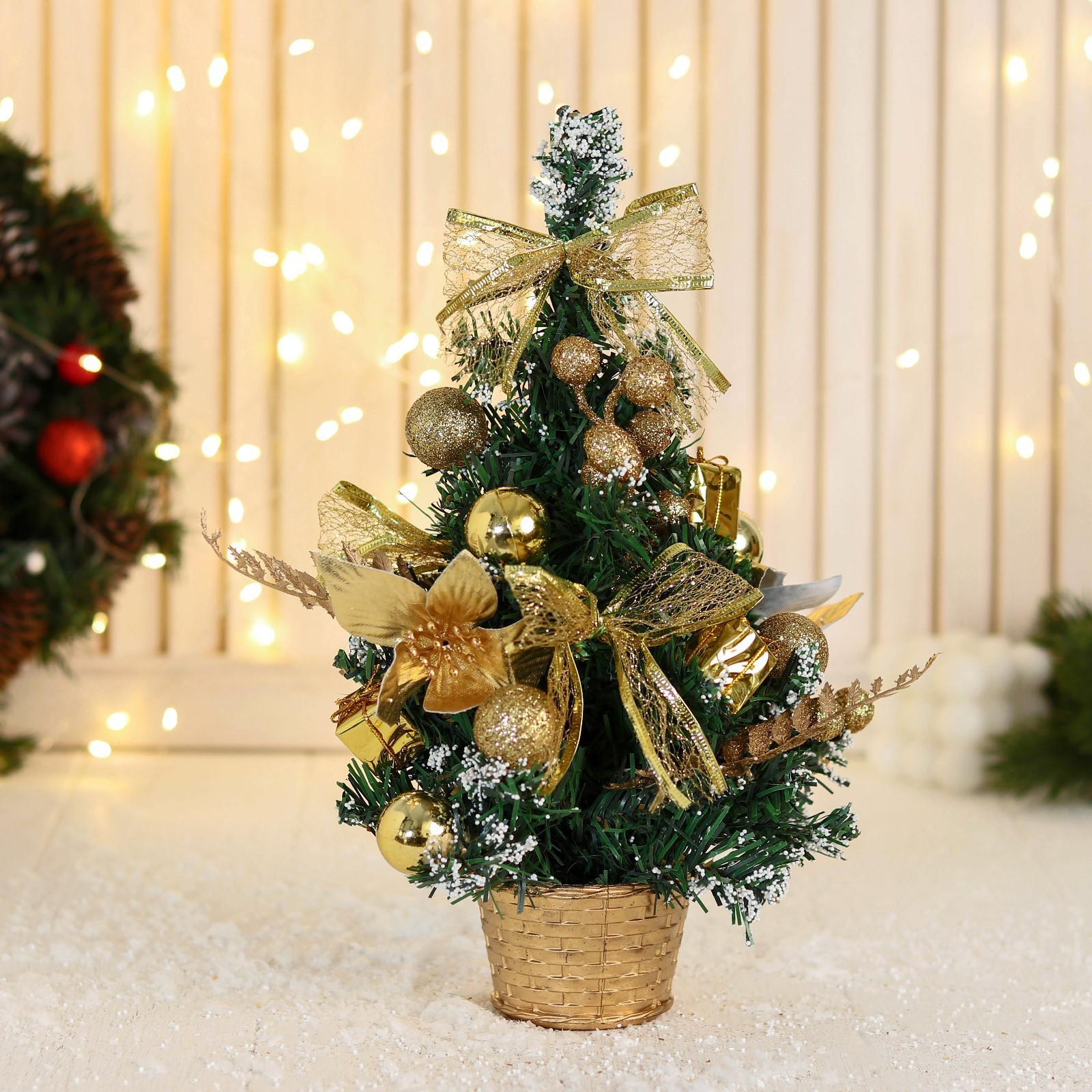 Изображение товара Искусственная новогодняя ель Зимнее волшебство 27 см заснеженная декоративная елка