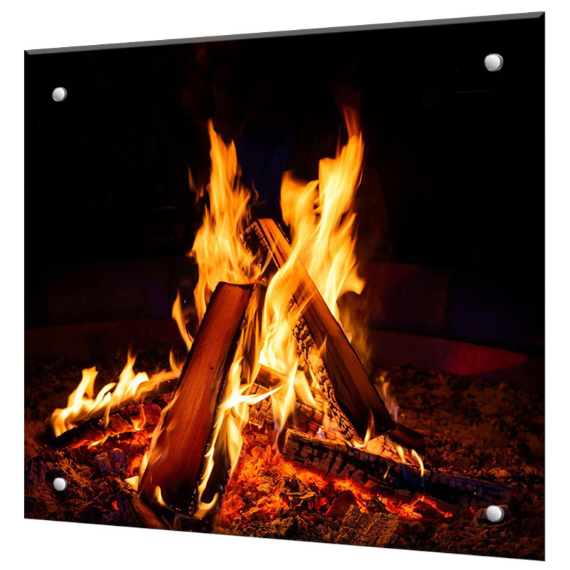 Изображение товара Стеновая панель Borntoprint Пылающий костер закаленное стекло 600x600 мм