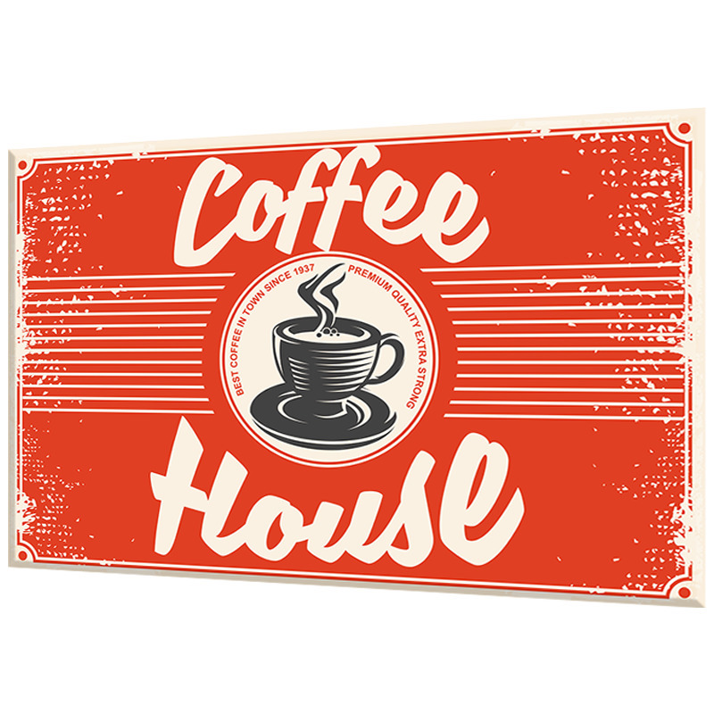 Изображение товара Стеновая панель Borntoprint Coffee house 600x900 см закаленное стекло красная