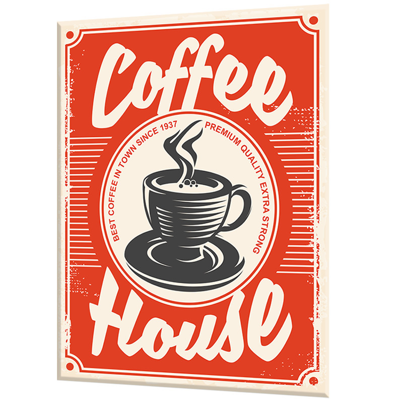 Изображение товара Стеновая панель Borntoprint Coffee house 600x750x0.4 см закаленное стекло цвет красный