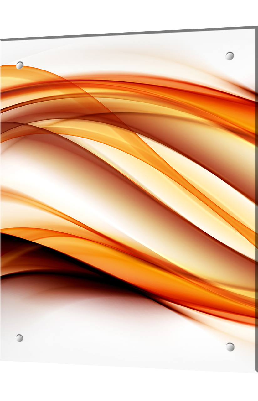 Изображение товара Стеновая панель Borntoprint Абстракция линии 600x750 см закаленное стекло белый оранжевый