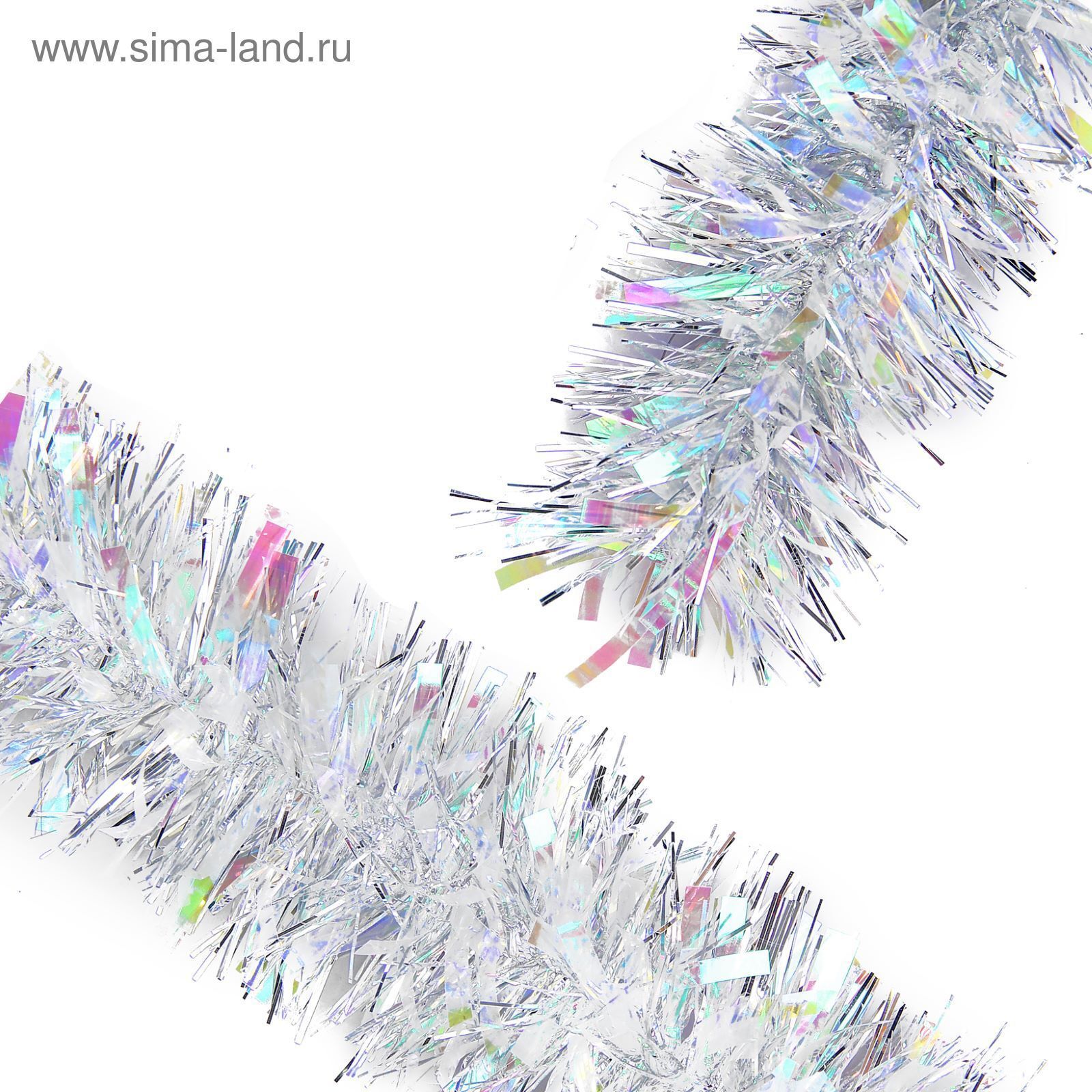 Изображение товара Мишура Зимнее Волшебство Радужно-серебристая 2 м из фольги для новогоднего декора