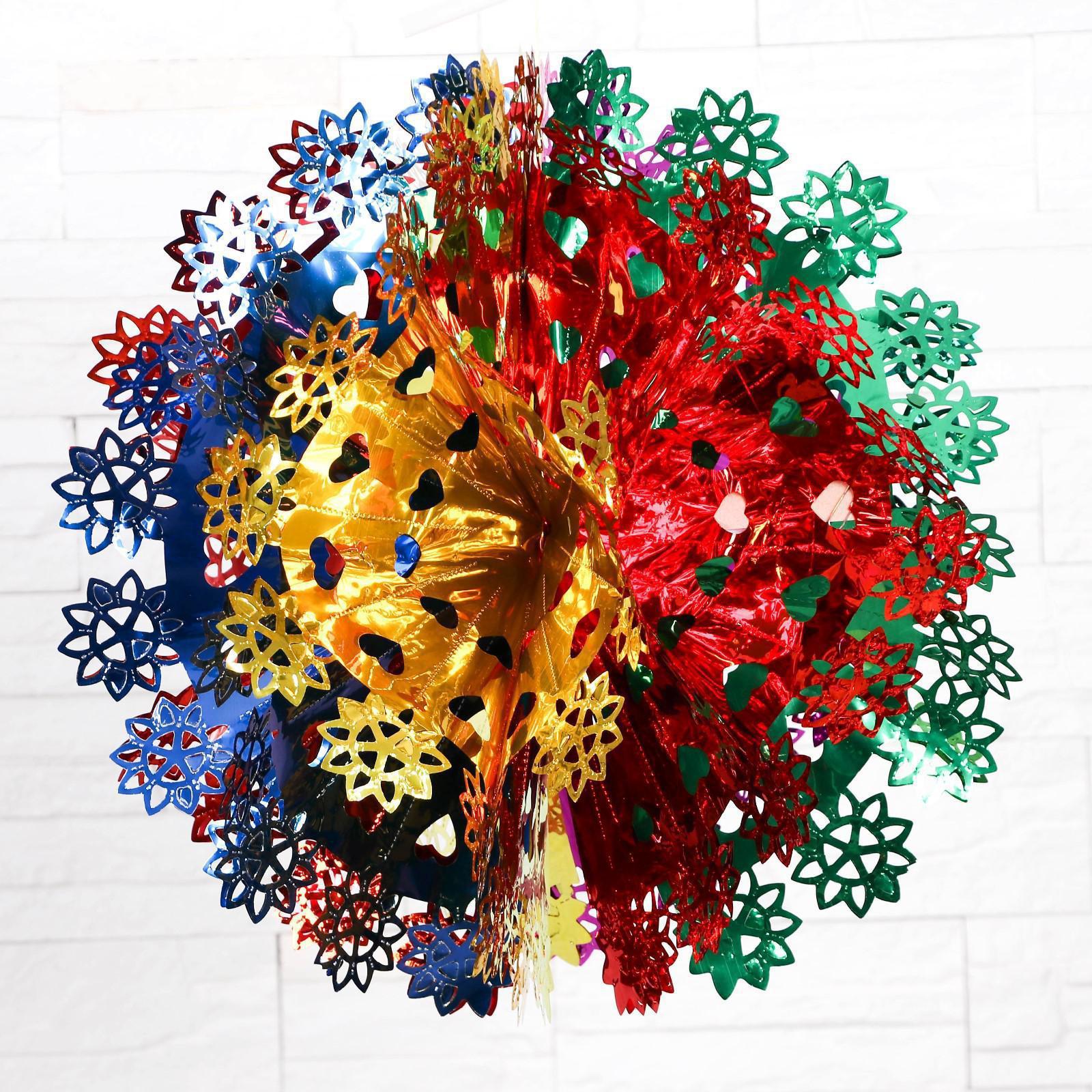 Изображение товара Шар фольгированный Зимнее Волшебство Сердечки цветочки d 42 см