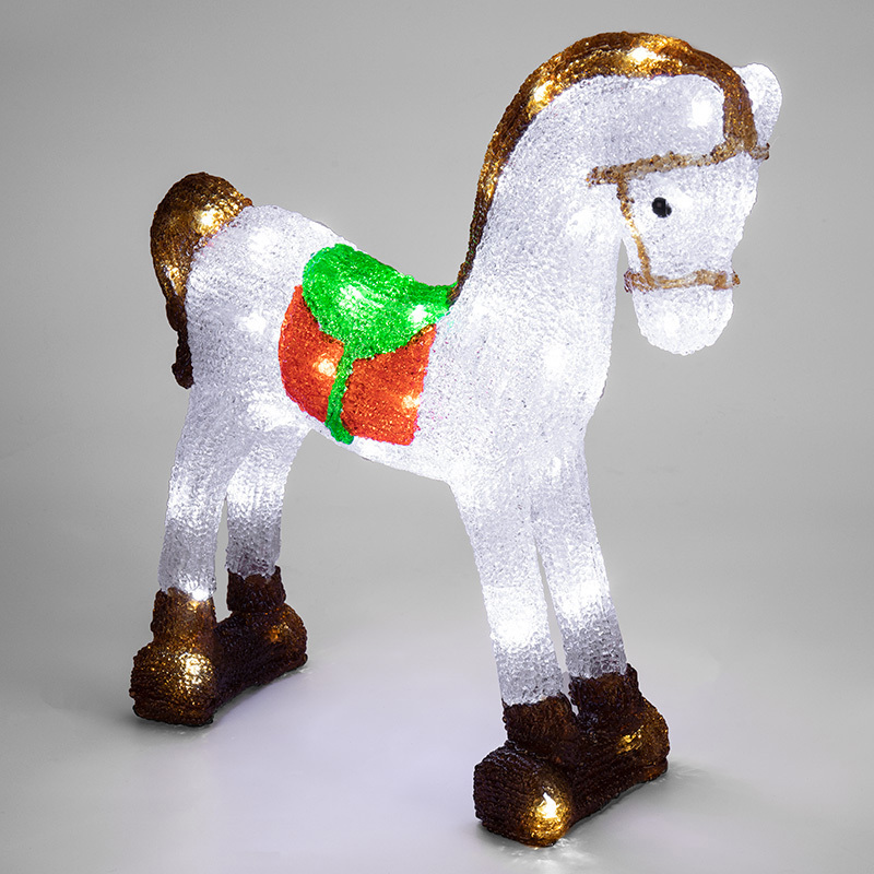 Изображение товара Светящаяся электрическая фигура Лошадка Neon-night 513-332 38 см IP65 белый