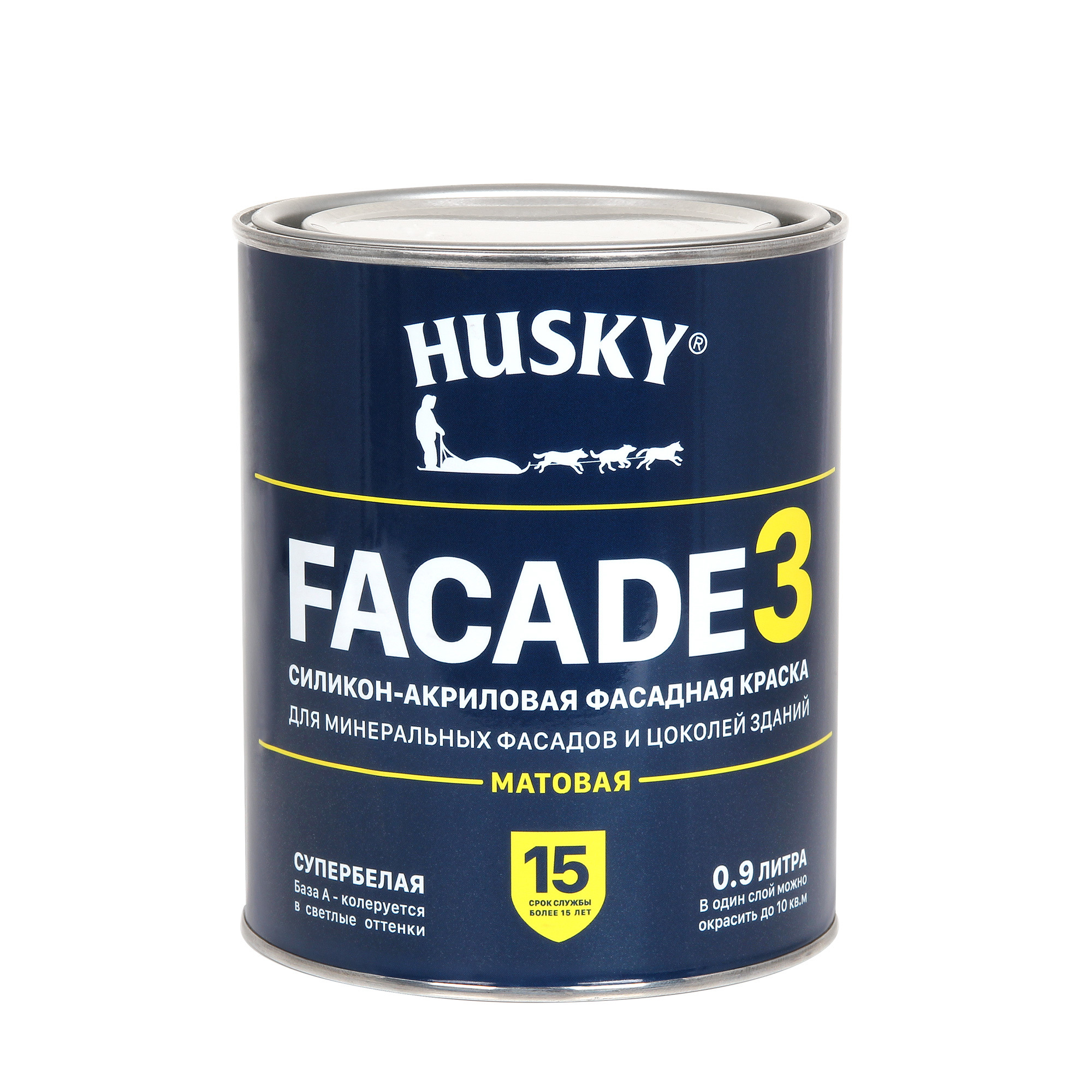 Изображение товара Краска фасадная Husky Facade 32229 цвет супербелый матовый 0.9 л Изображение товара Краска фасадная Husky Facade 32229 цвет супербелый матовый 0.9 л