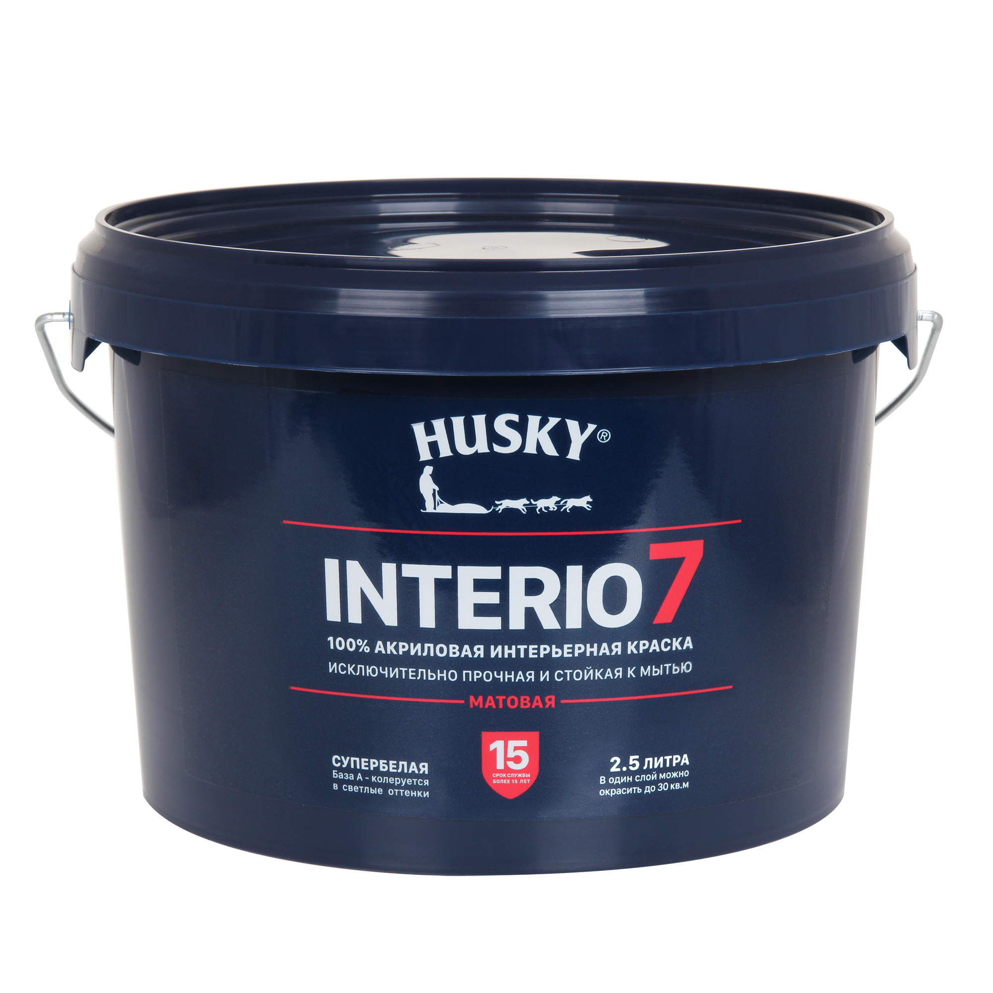 Изображение товара Краска интерьерная Husky Interio 7 матовая супербелая 2.5л