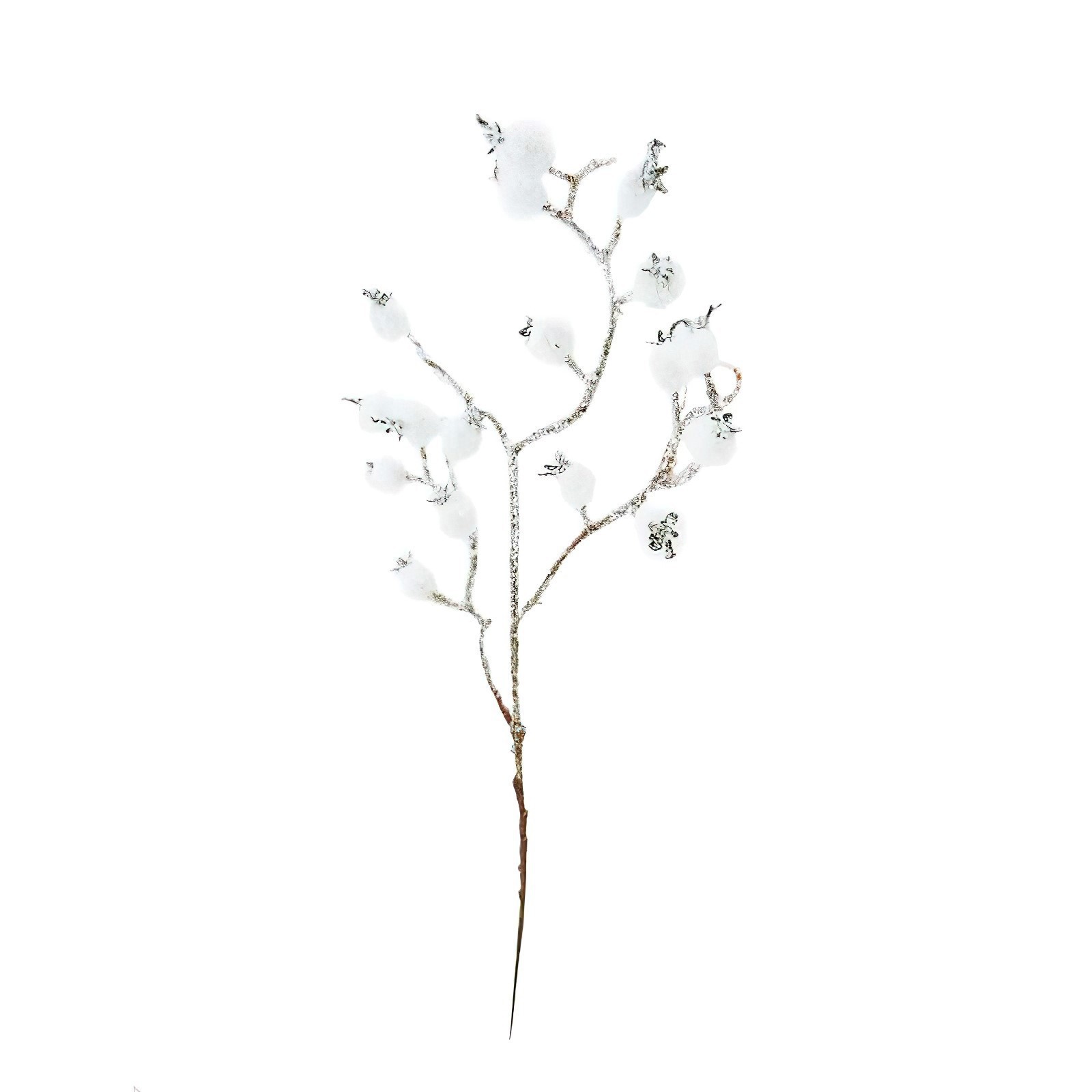 Изображение товара Декоративная рождественская ветка ВЕСЕЛЫЙ ПРАЗДНИК 9314667, белая, 2 см