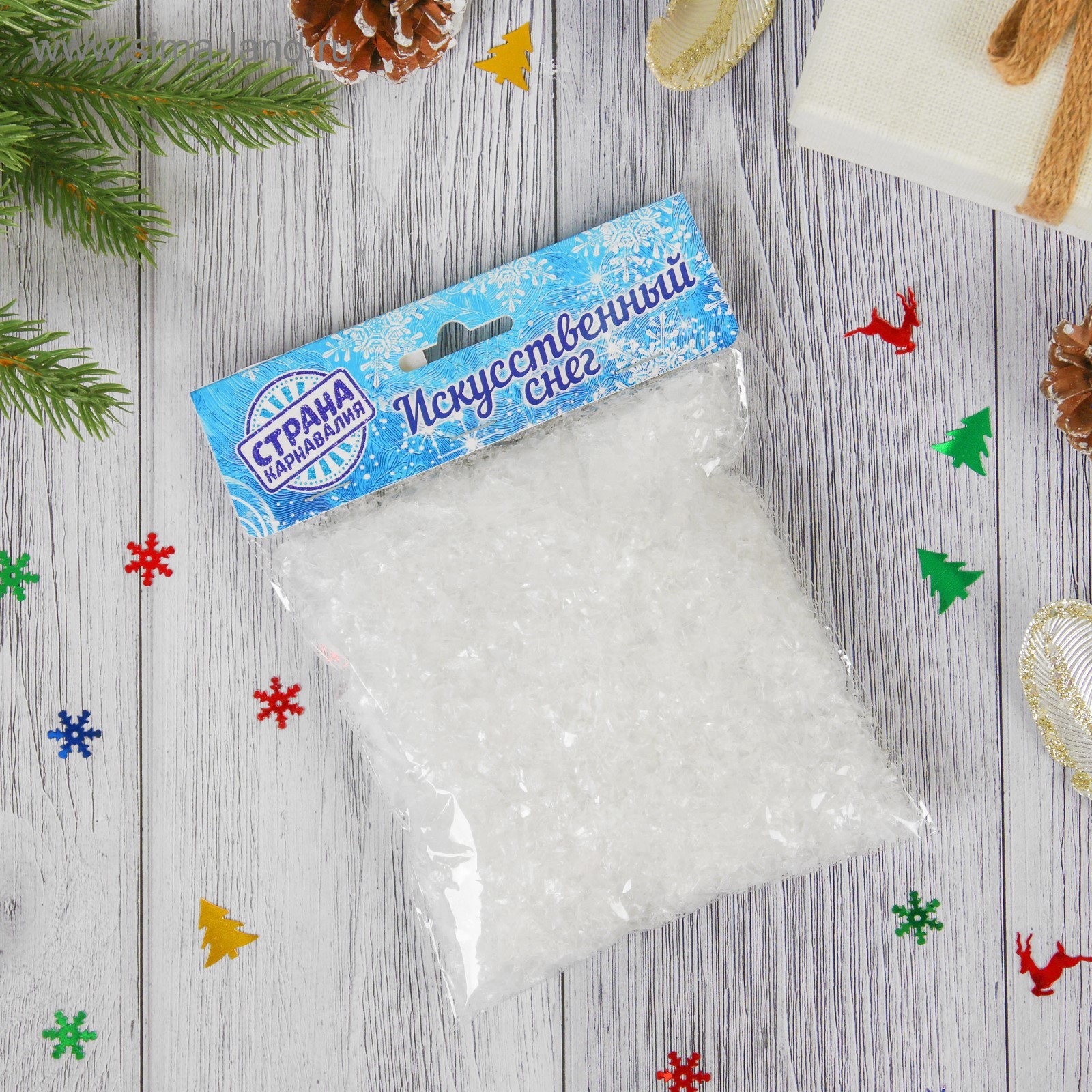 Изображение товара Искусственный Снег Страна Карнавалия 50 г прозрачный