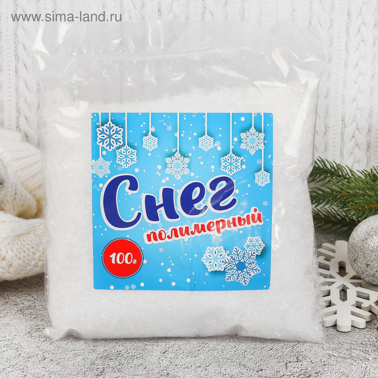 Изображение товара Снег Страна Карнавалия полимерный прозрачный 100 г