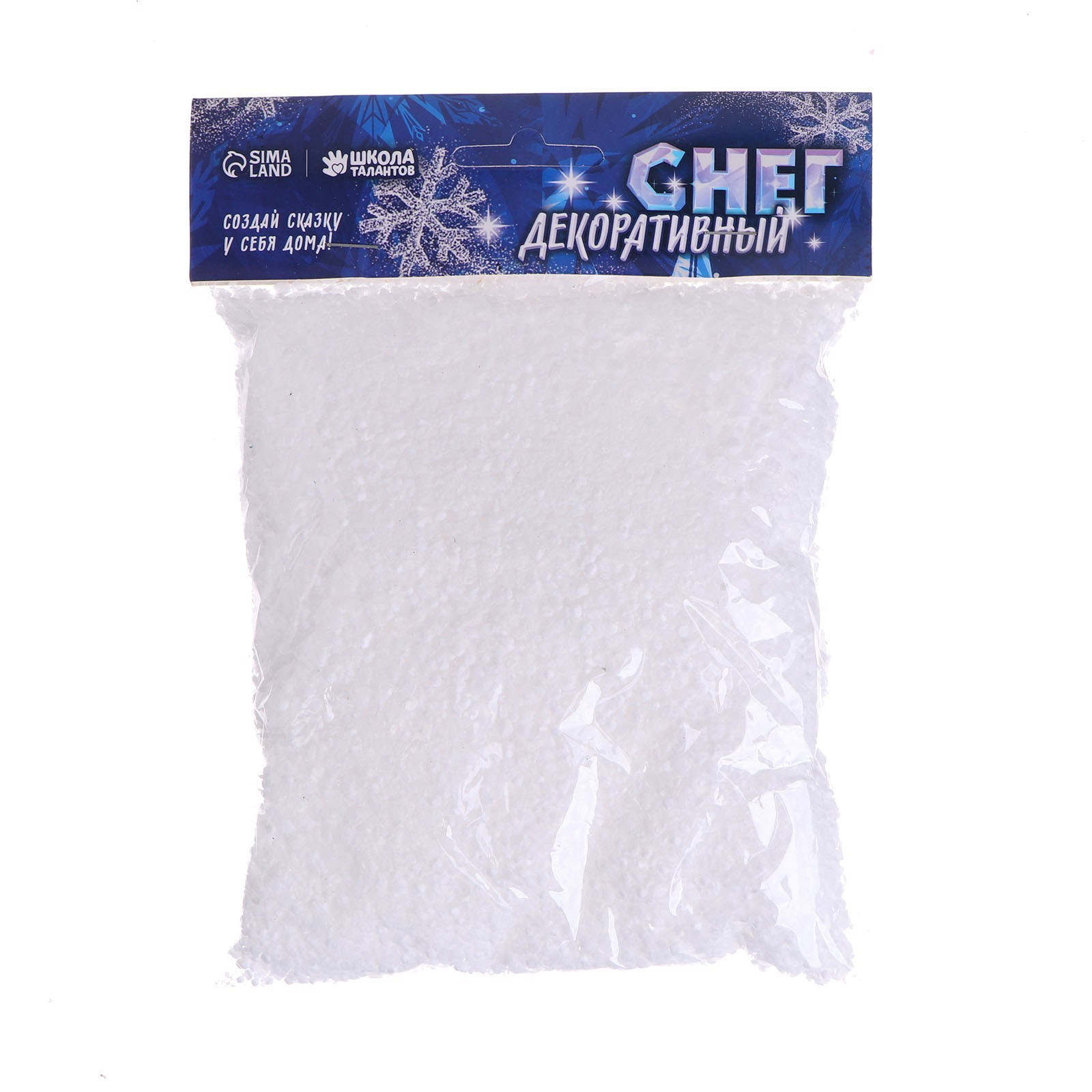 Изображение товара Снег искусственный Школа Талантов сыпучий для декора Хлопья мерцающие 100 г