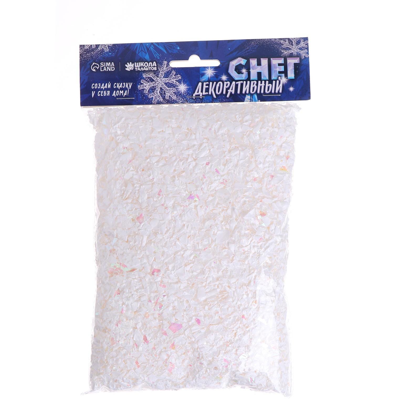 Изображение товара Искусственный снег для декора хлопья 50 г Школа Талантов полупрозрачный