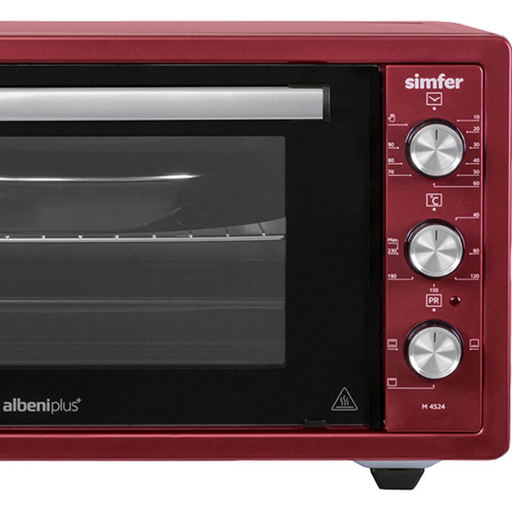 Изображение товара Электропечь Simfer M4524 компактная духовка 45л 1400 Вт красная Турция