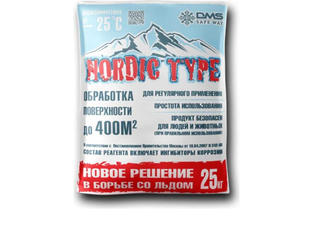 Изображение товара Противогололедный материал Nordic 25 кг