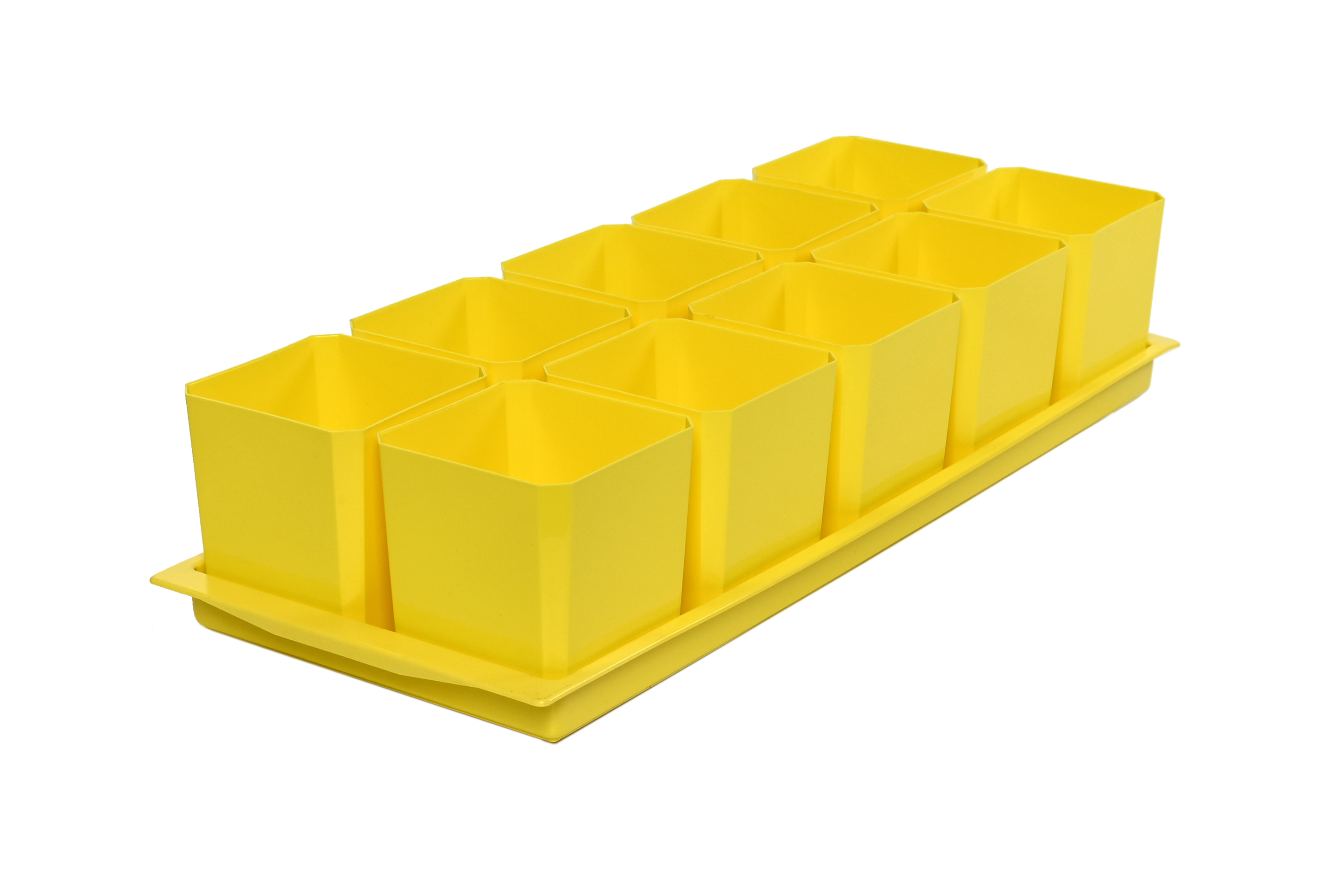 Изображение товара Набор горшков для рассады Пеликан 0336 46x18x12см 0 5л желтый