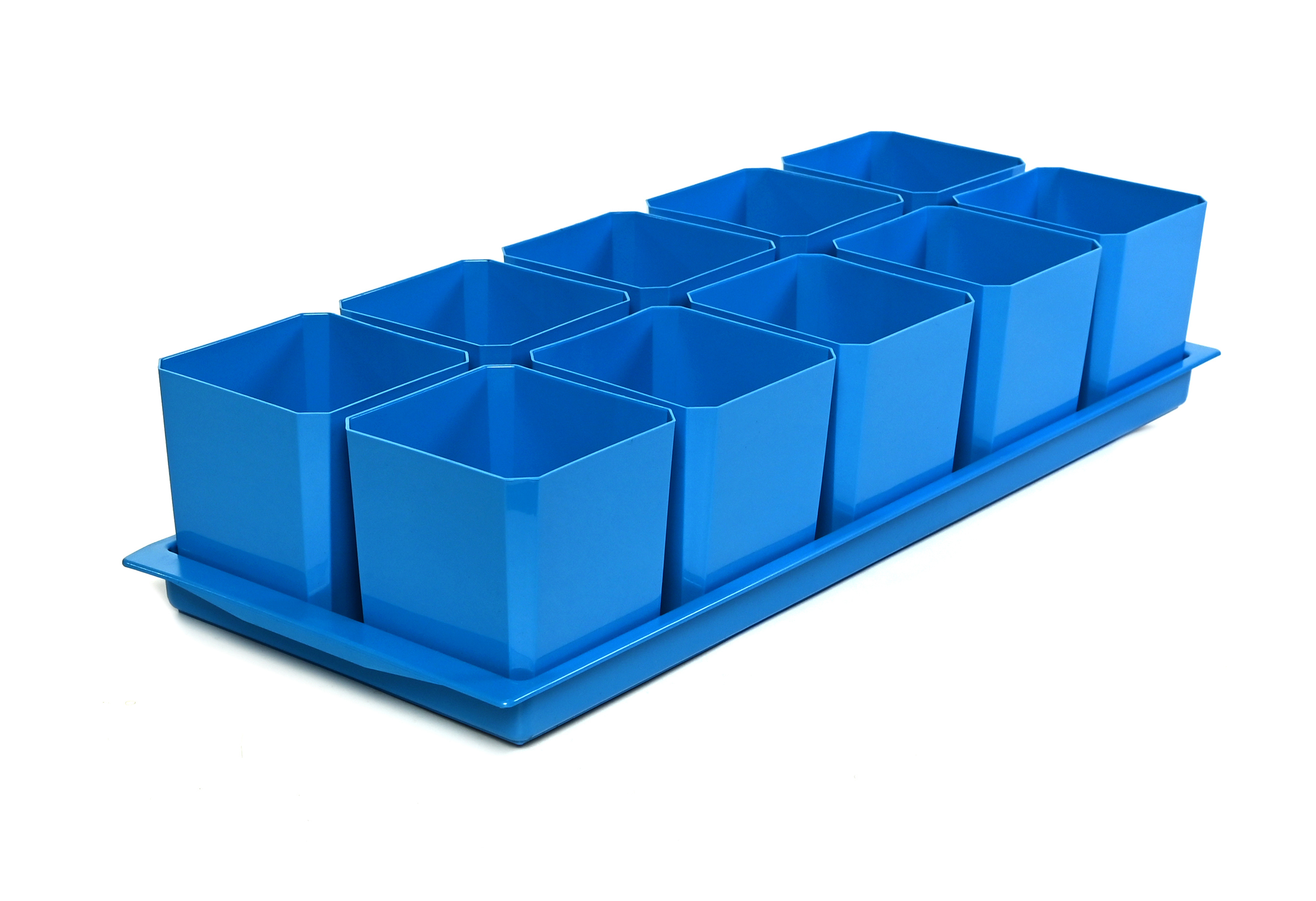 Изображение товара Набор горшков для рассады Пеликан 0336 синего цвета, 0,5 л, 46×18×12 см