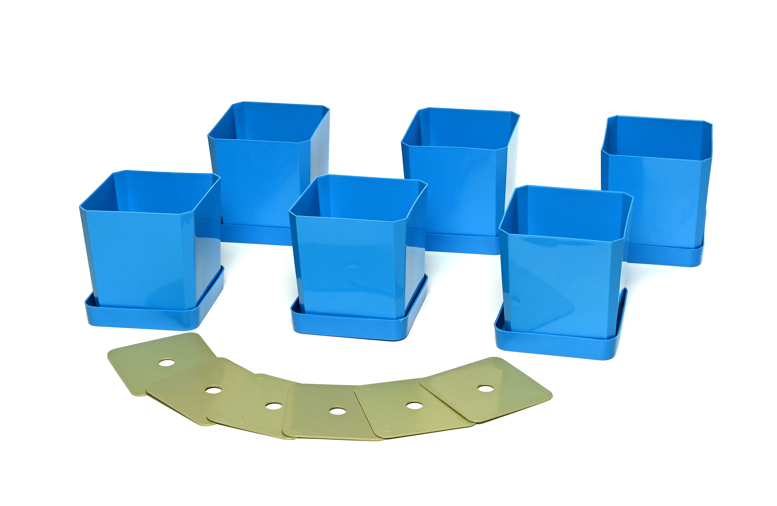 Изображение товара Набор горшков для рассады Пеликан 0338 Голубой 17x8x13см 0.5л