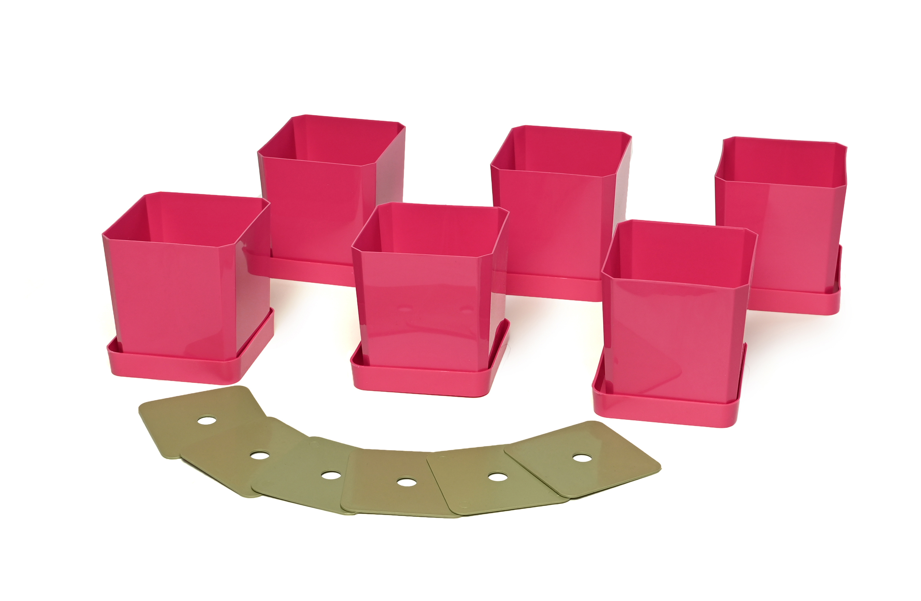 Изображение товара Пеликан 0338 набор горшков для рассады 0.5 л, розовый, 6 шт