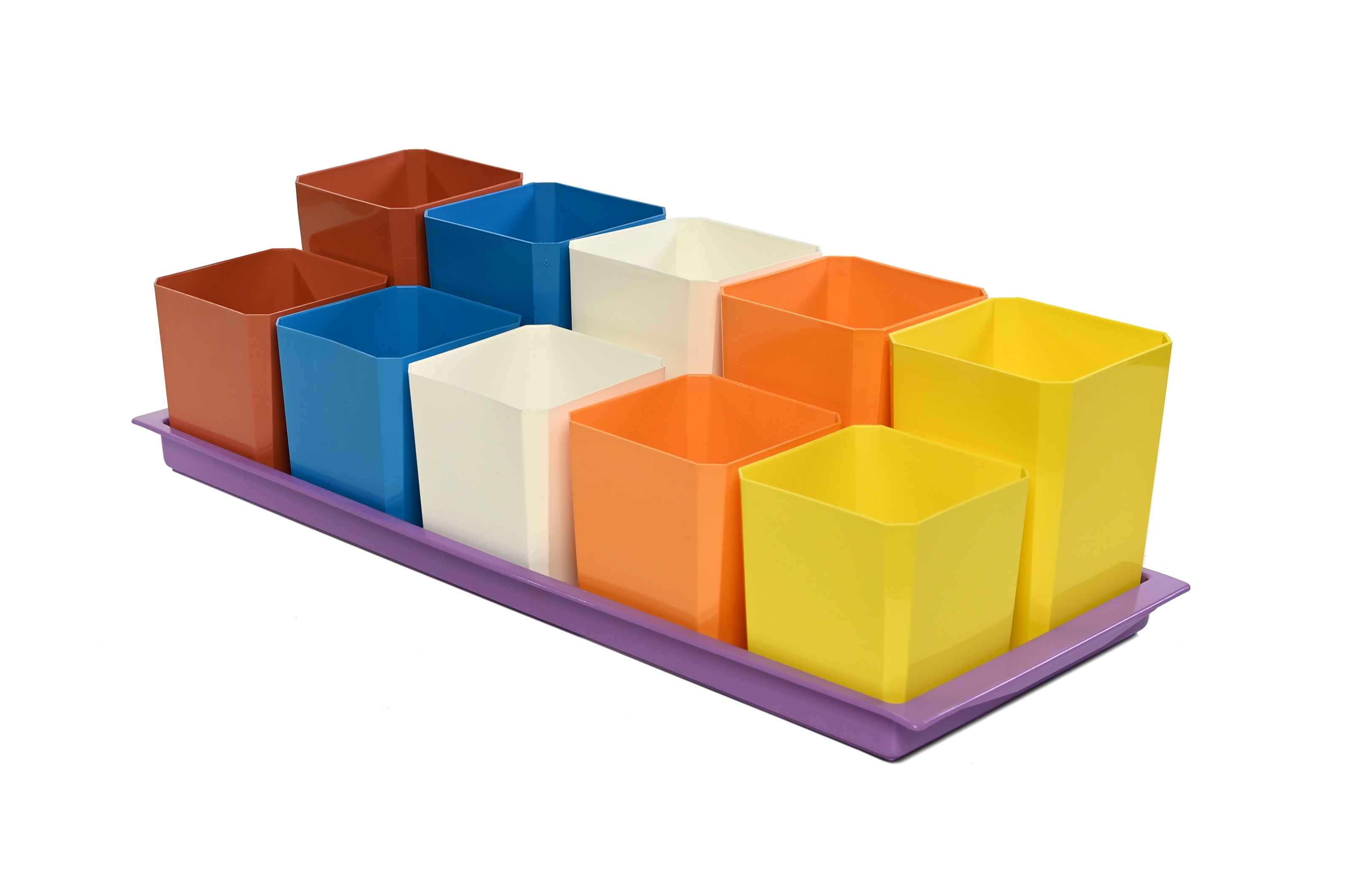 Изображение товара Набор горшков для рассады двуxуровневый Пеликан 0342 Микс 46x18x12см 0.5л
