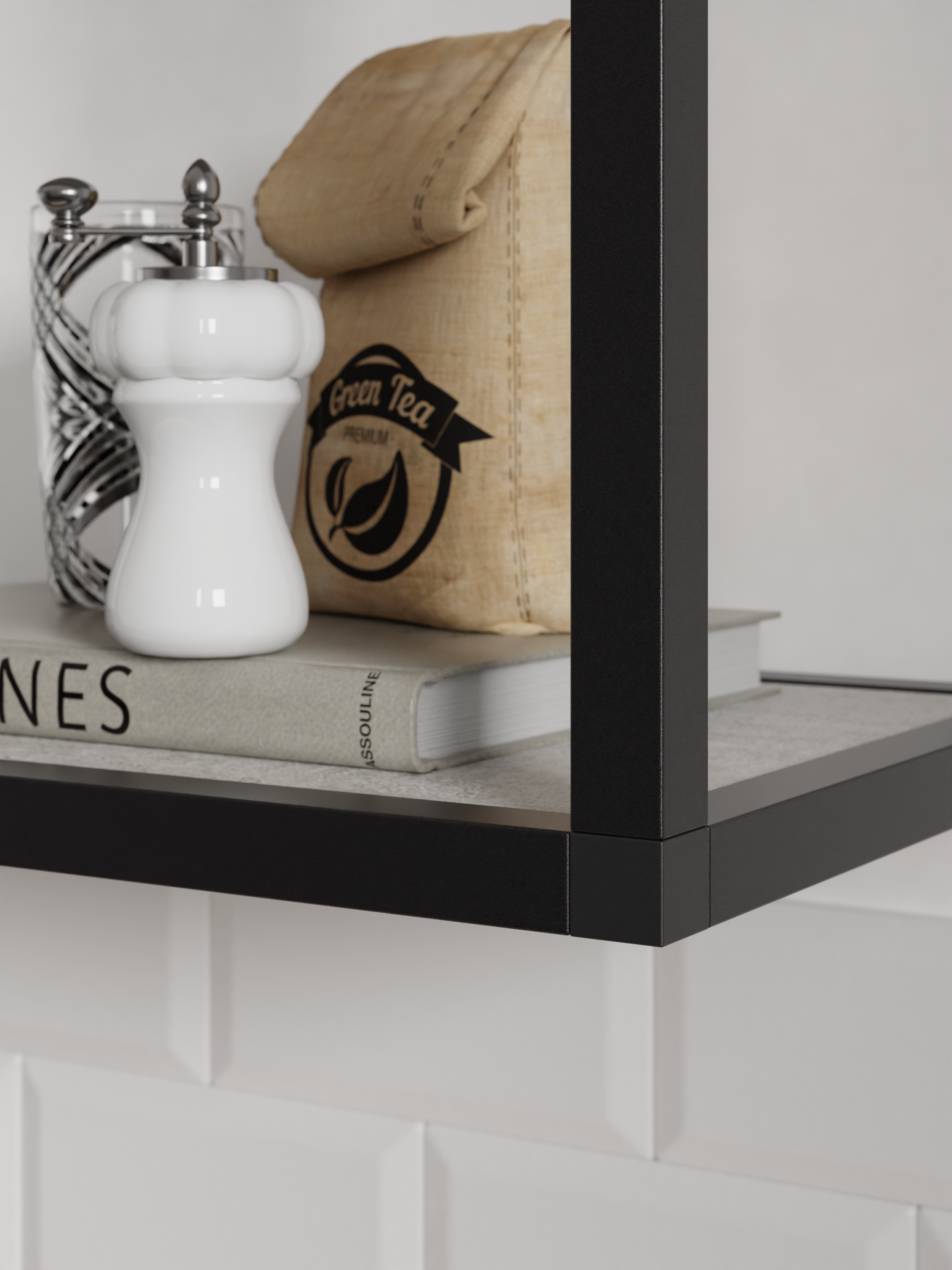 Изображение товара Настенная полка Найди из алюминия черная 60x36x25 см