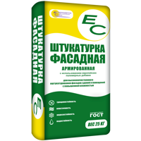 Изображение товара Штукатурка фасадная EC Фасадная 25 кг - морозостойкая для внешних и внутренних работ