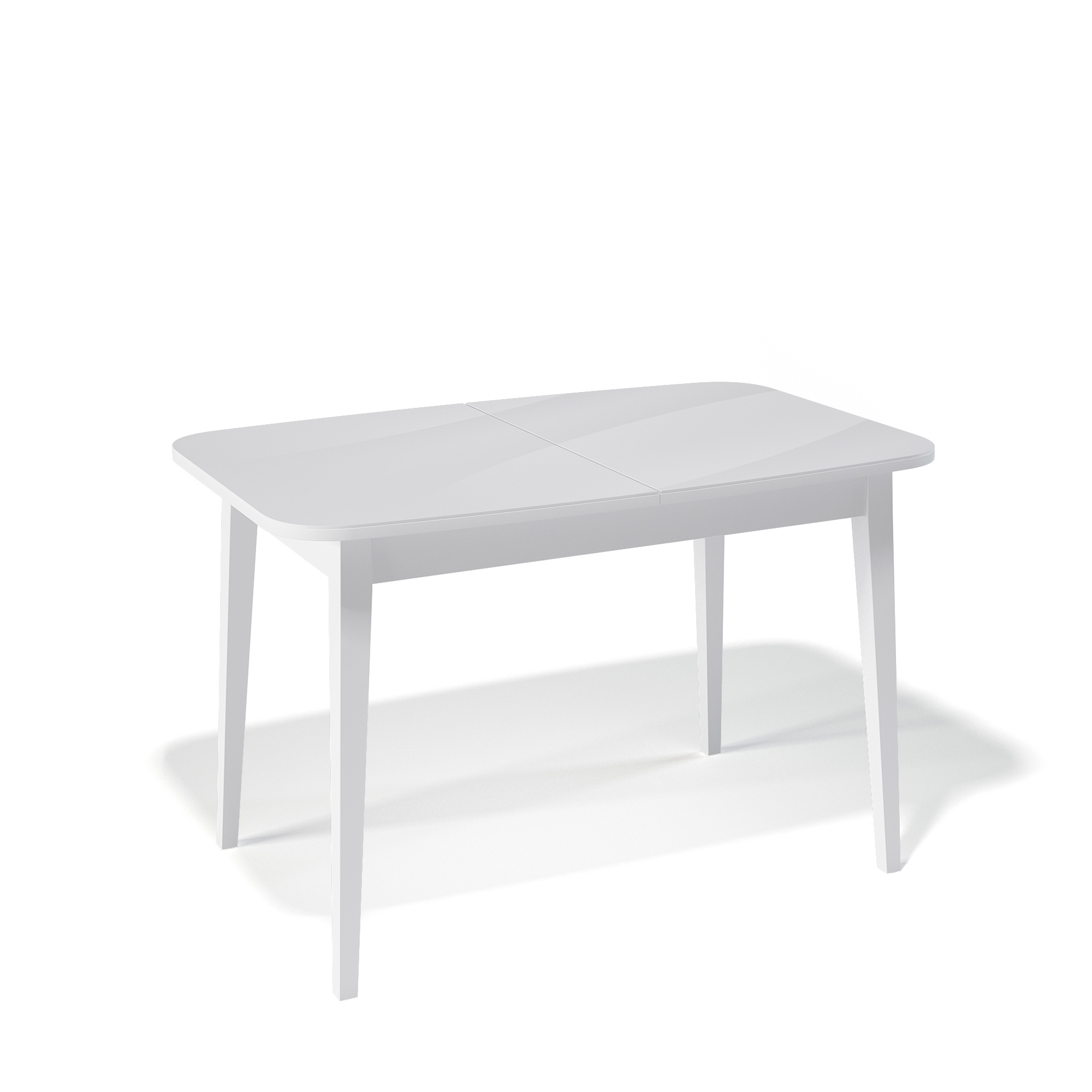 Изображение товара Кухонный стол прямоугольный Kenner М 120-160x76x80 см ЛДСП цвет белый/сатин