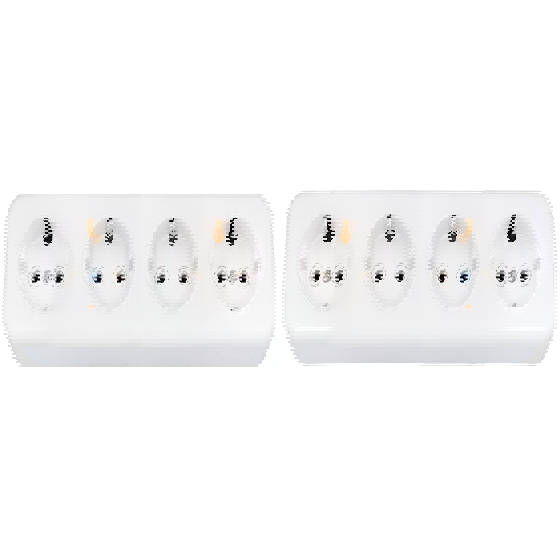 Изображение товара Розетка четверная накладная Bylectrica РА16-245 с заземлением цвет белый