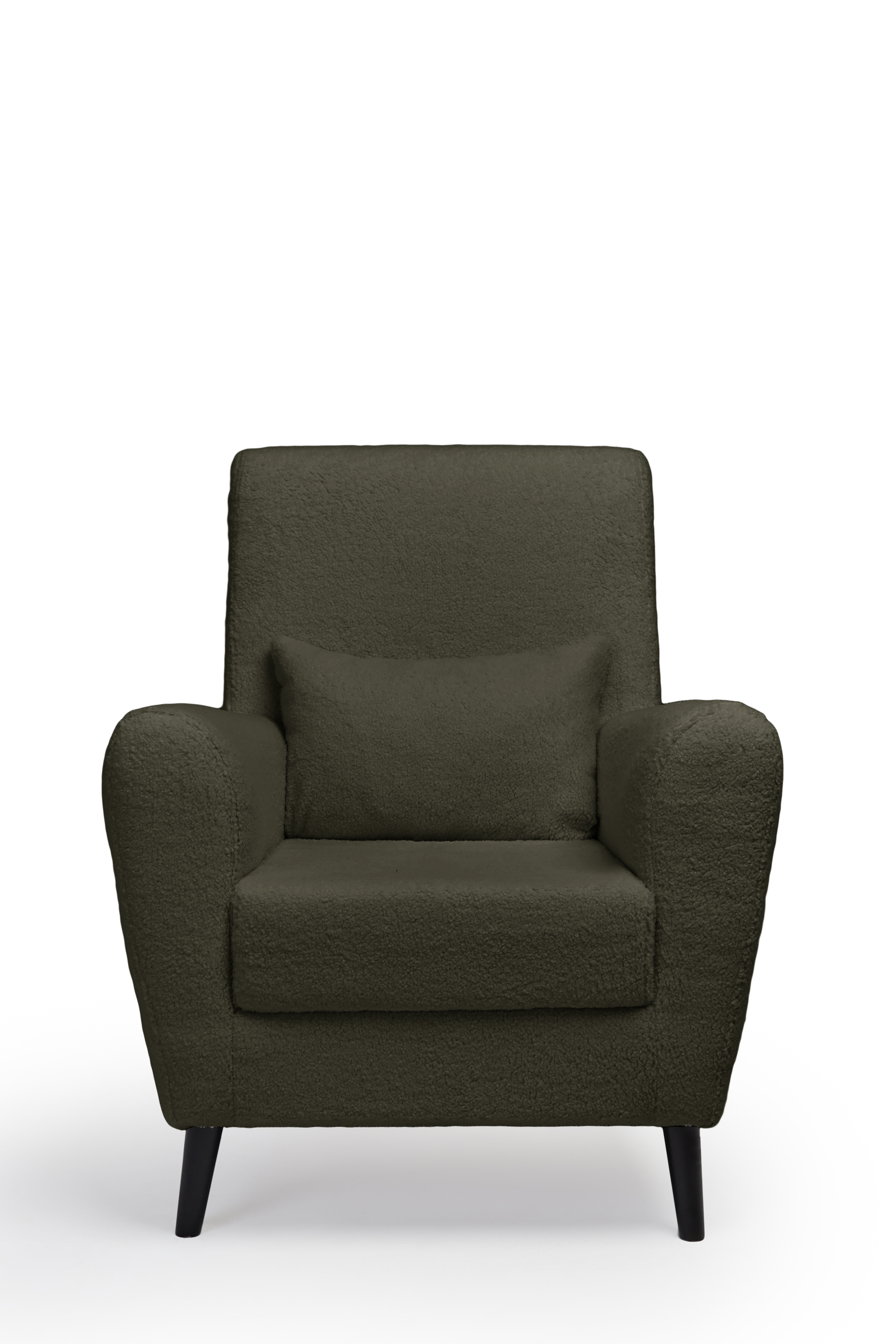 Изображение товара Кресло Либерти из искусственного меха темно-зеленого цвета 75x90x70 см