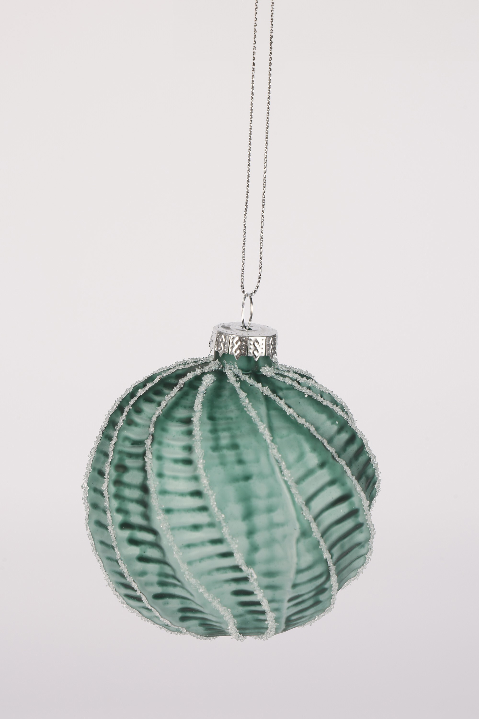 Изображение товара Стеклянный елочный шар Merry green MG24128 диаметр 8 см синий